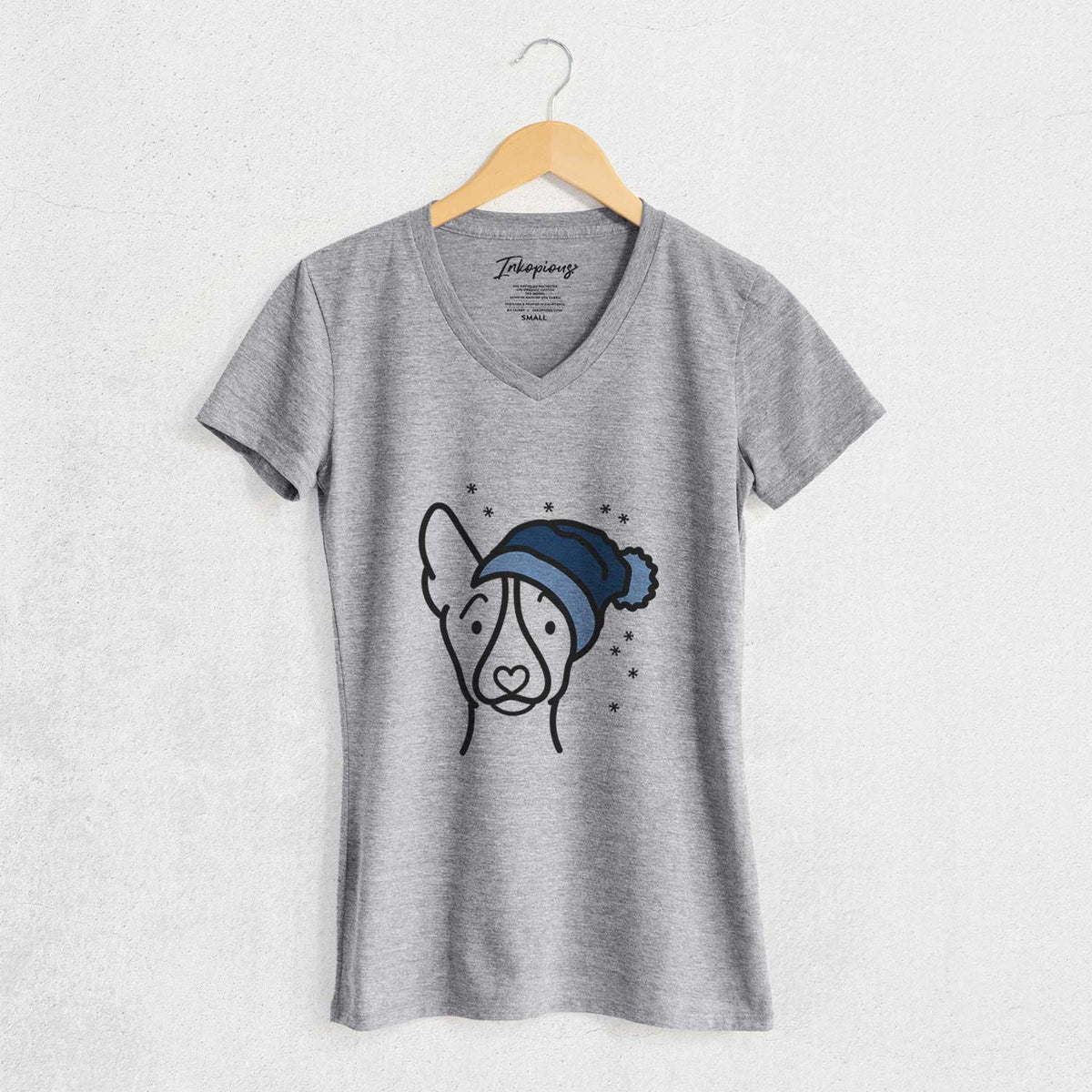 Frosty Basenji - Women's V-neck Shirt
