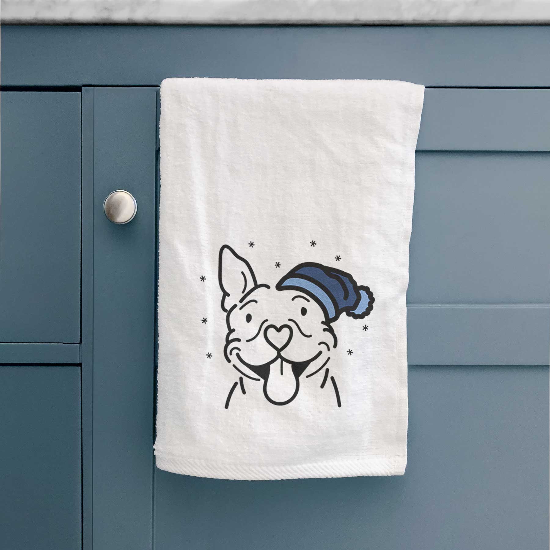 Frosty Pitbull - Basil - Decorative Hand Towel