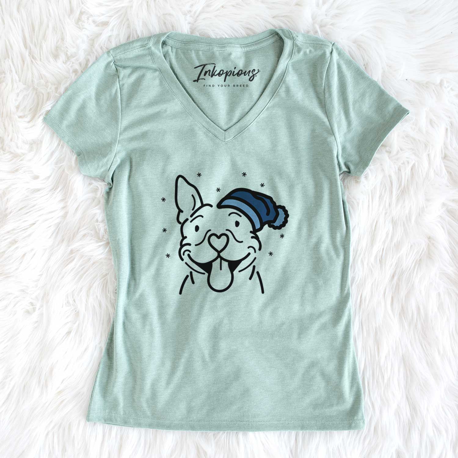 Frosty Pitbull - Basil - Women's V-neck Shirt