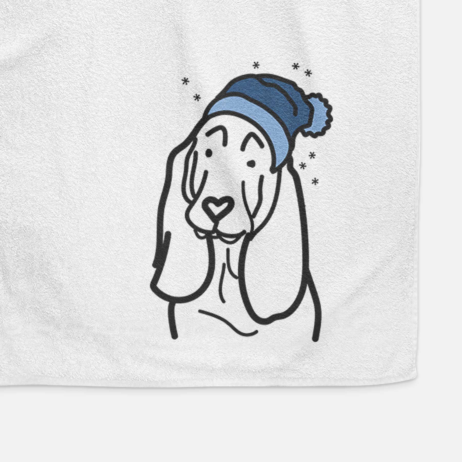 Frosty Basset Hound - Decorative Hand Towel