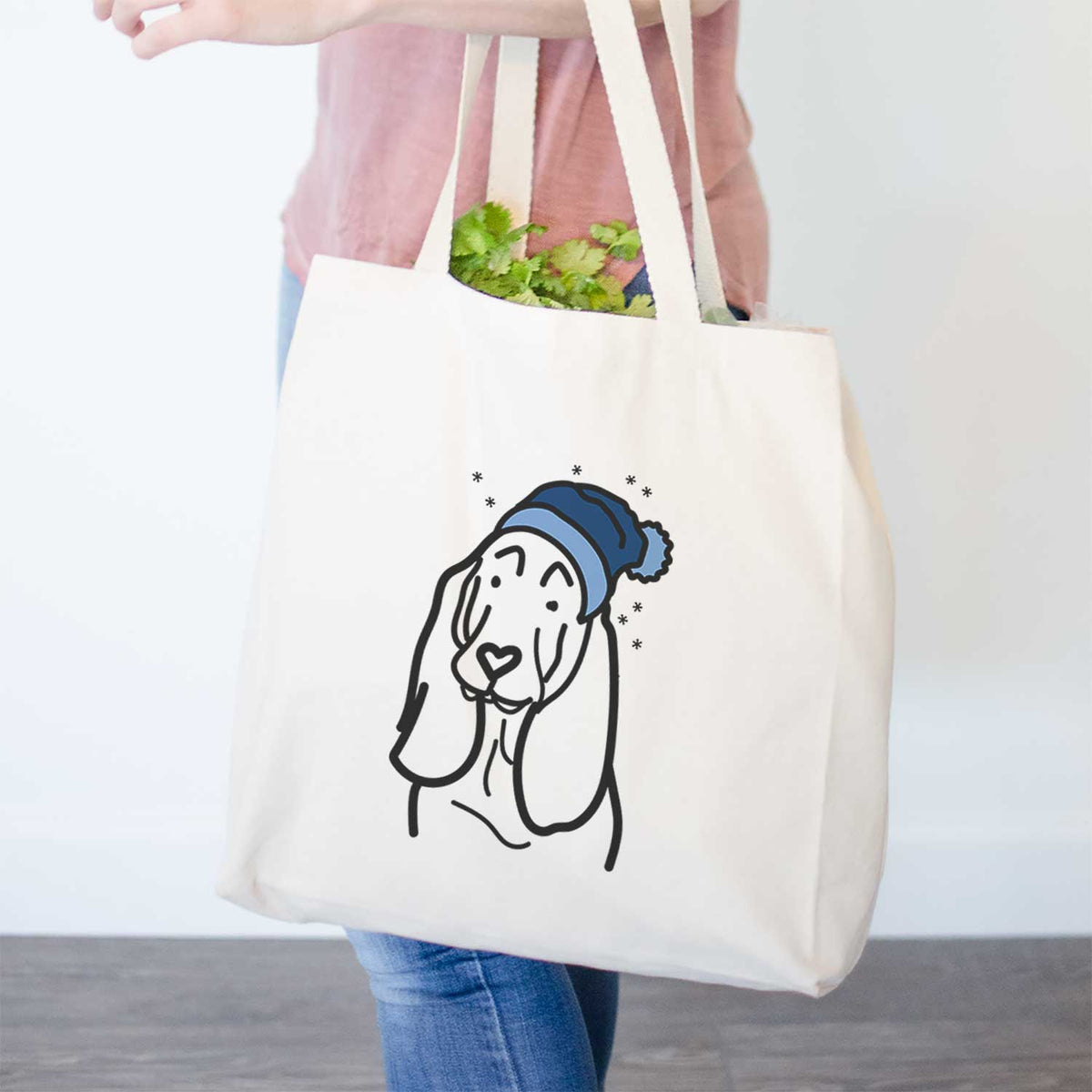 Frosty Basset Hound - Tote Bag