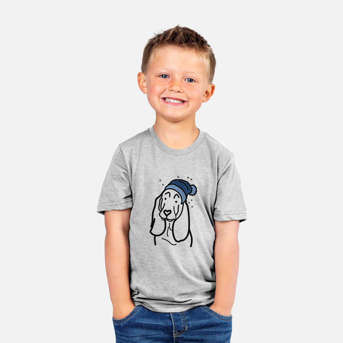 Frosty Basset Hound - Kids/Youth/Toddler Shirt