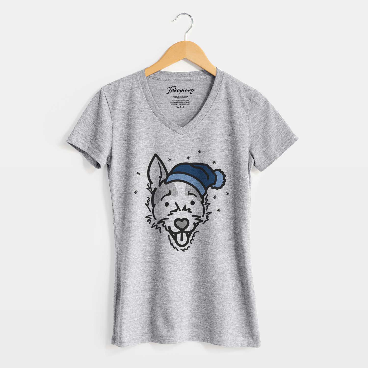 Frosty Jack Russell Terrier - Baxter - Women's V-neck Shirt