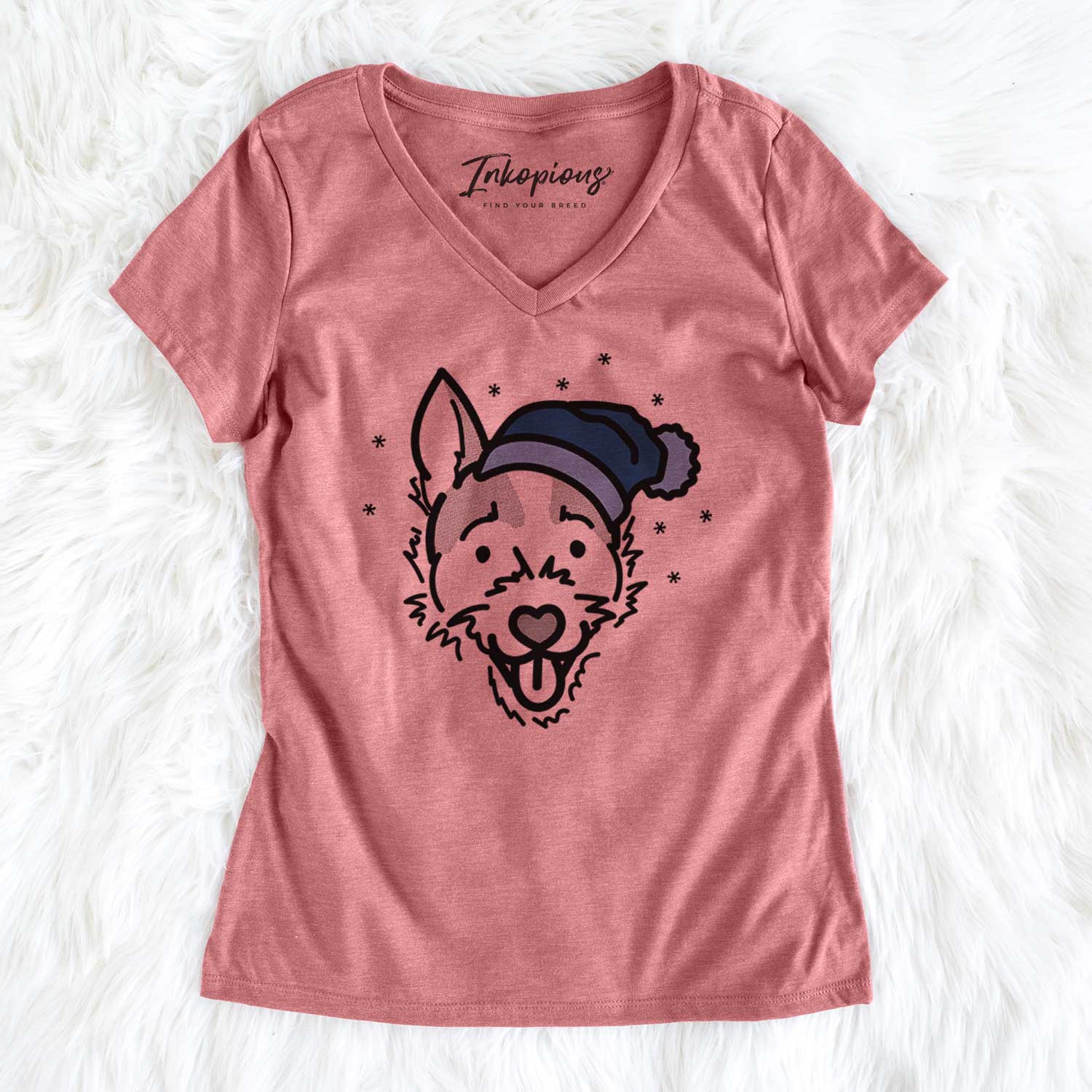 Frosty Jack Russell Terrier - Baxter - Women's V-neck Shirt