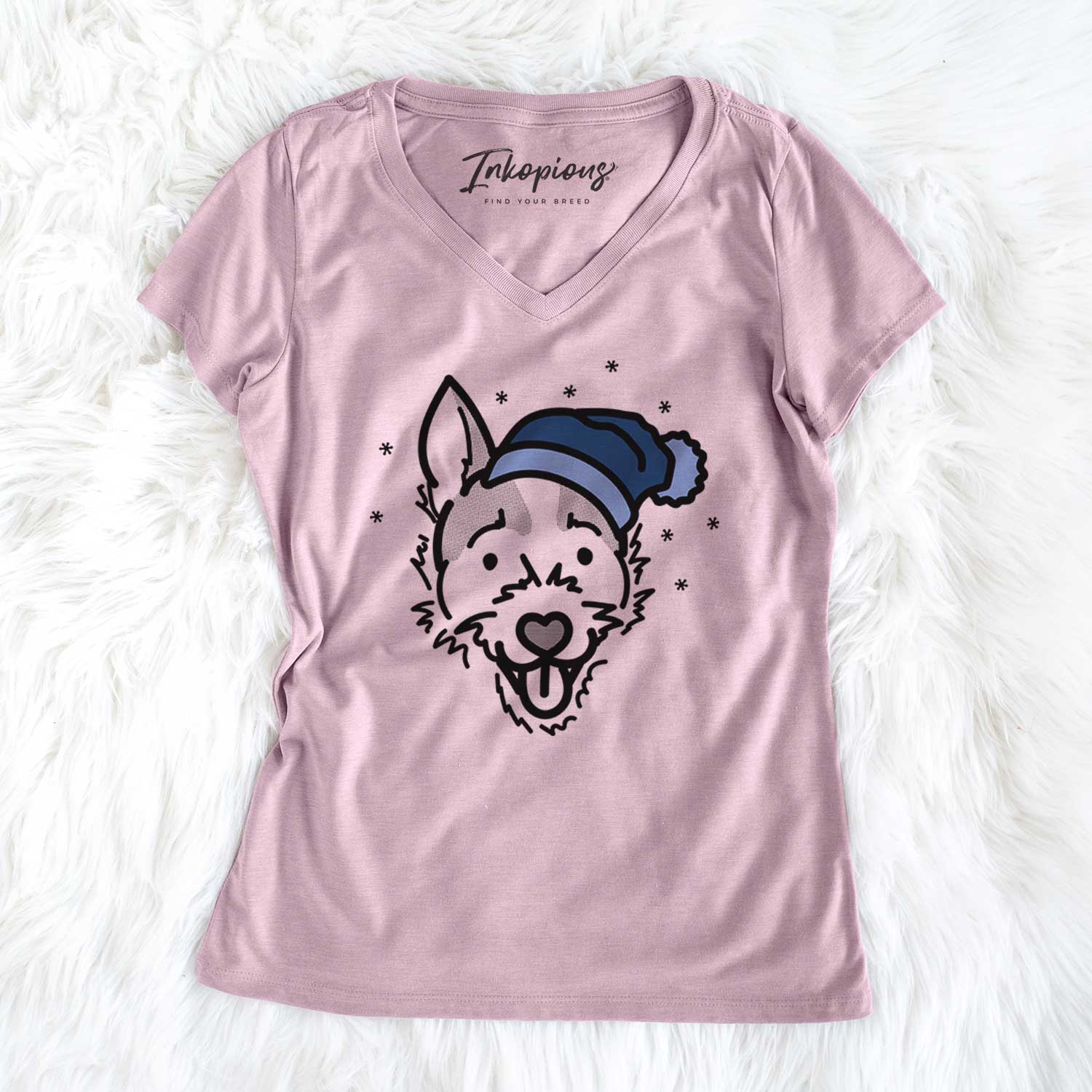 Frosty Jack Russell Terrier - Baxter - Women's V-neck Shirt