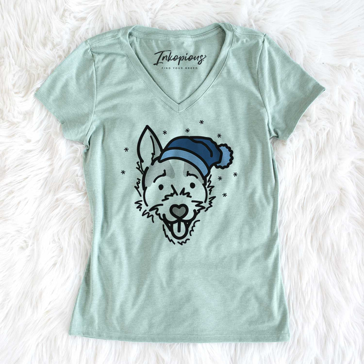 Frosty Jack Russell Terrier - Baxter - Women&#39;s V-neck Shirt