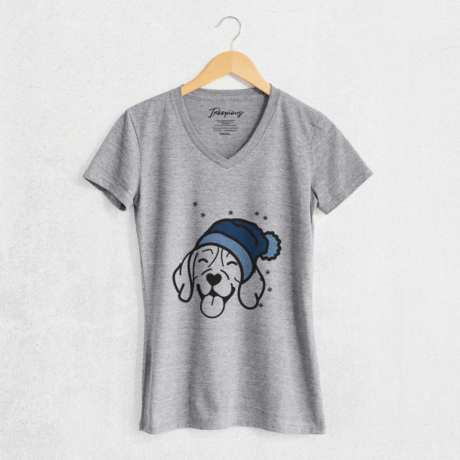 Frosty Beagle - Women's V-neck Shirt