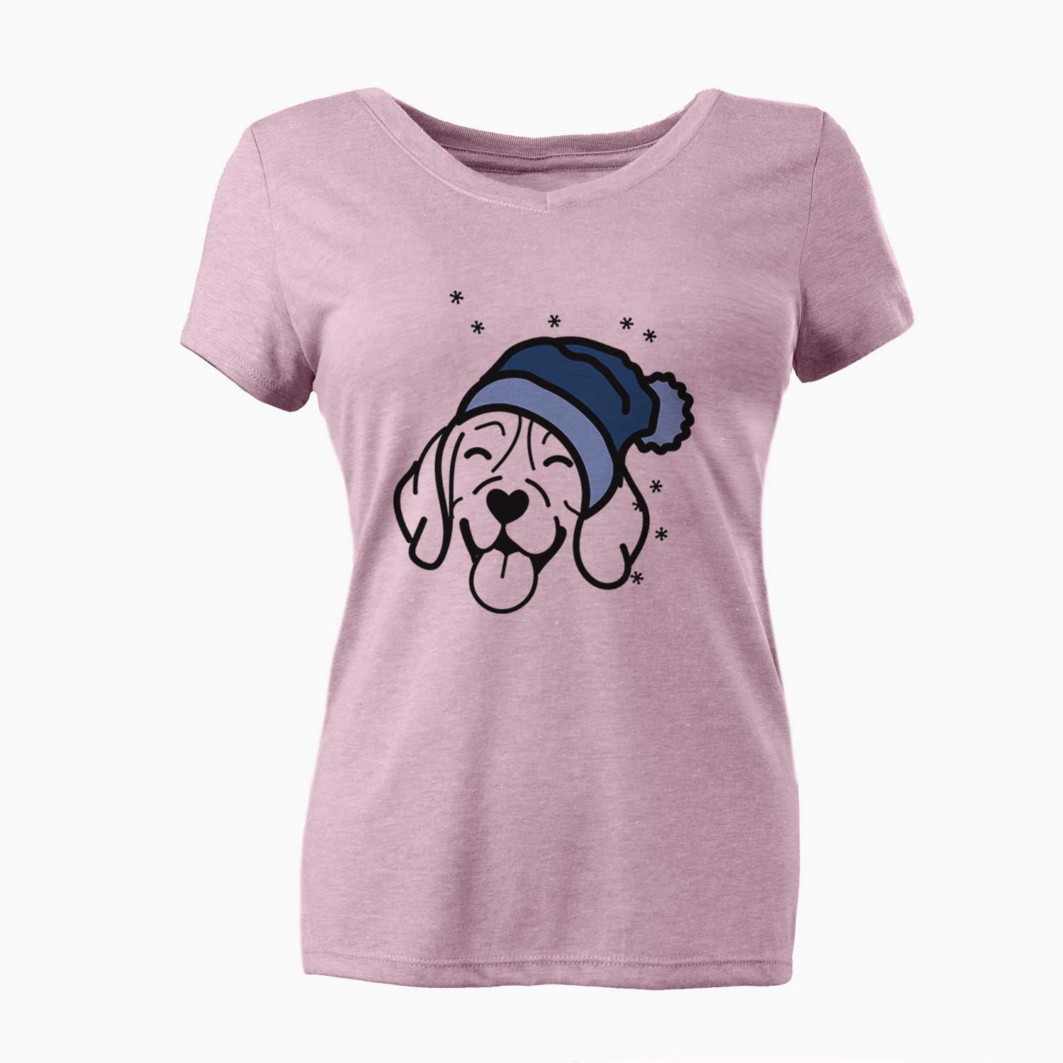 Frosty Beagle - Women's V-neck Shirt