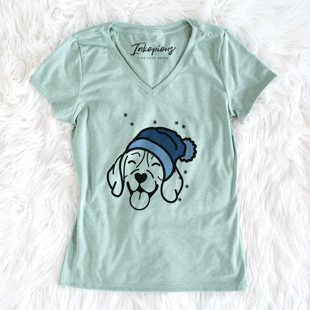 Frosty Beagle - Women&#39;s V-neck Shirt