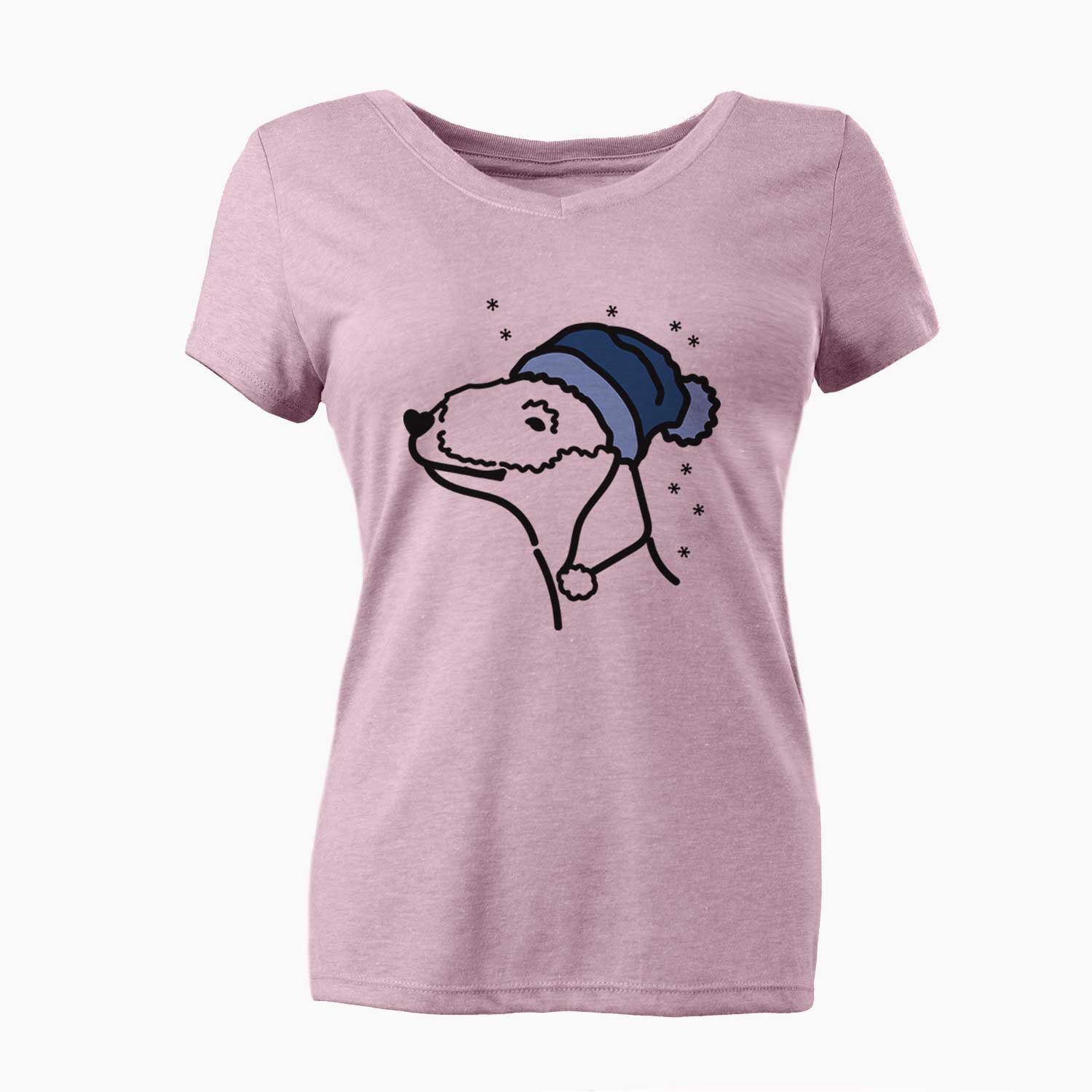 Frosty Bedlington Terrier - Women's V-neck Shirt
