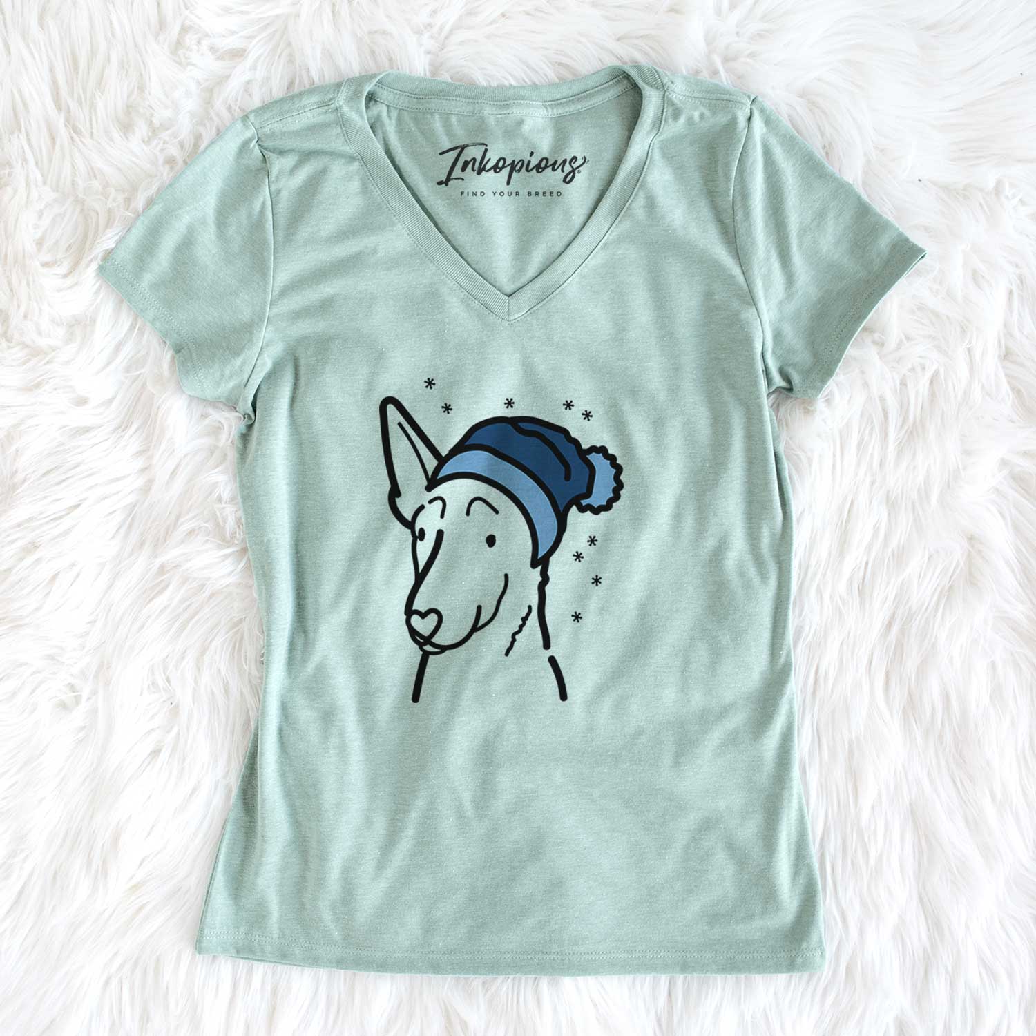 Frosty Belgian Malinois - Women's V-neck Shirt