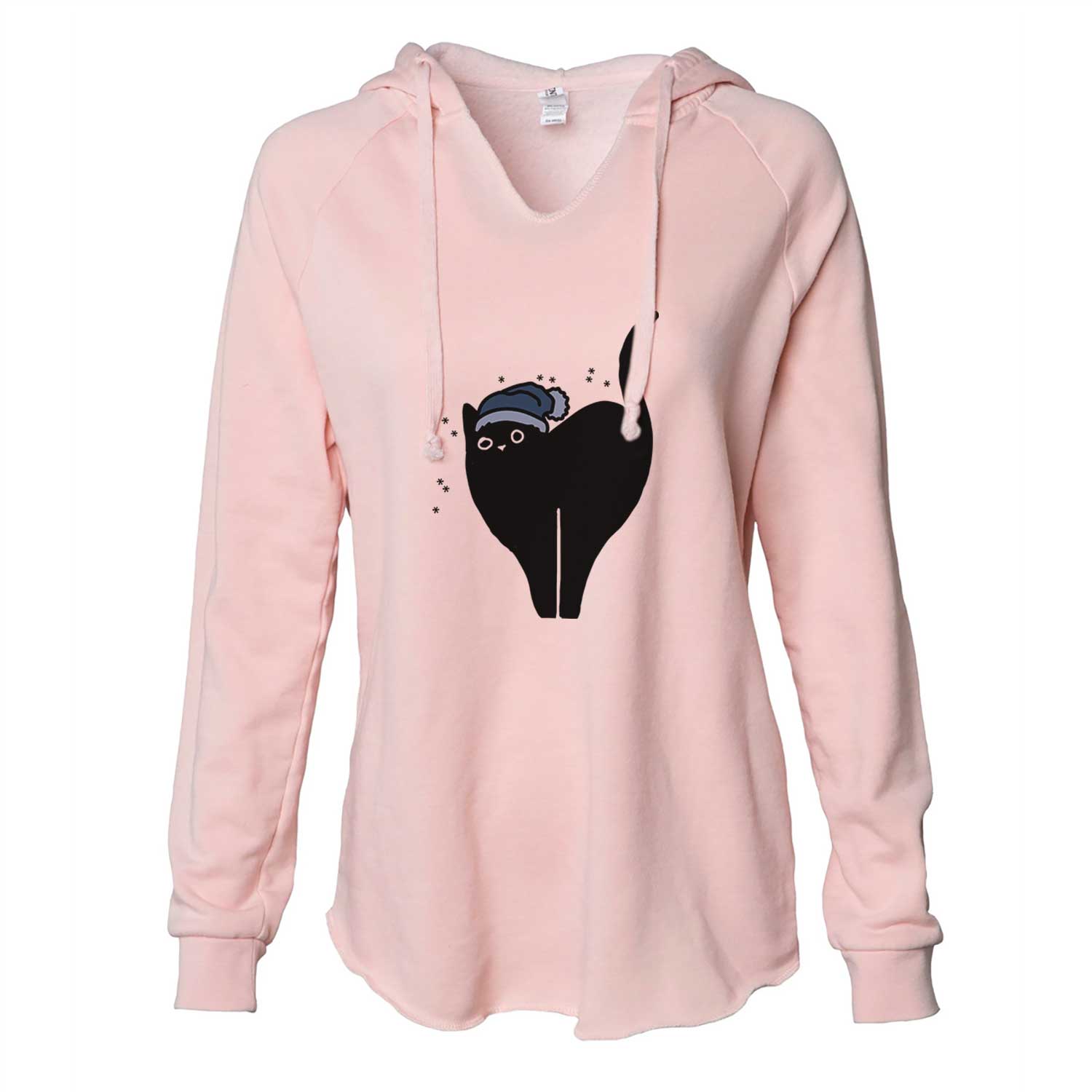 Frosty Black Cat - Bella - Cali Wave Hooded Sweatshirt