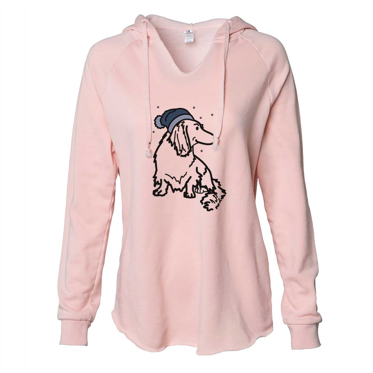 Frosty Dachshund - Bella - Cali Wave Hooded Sweatshirt