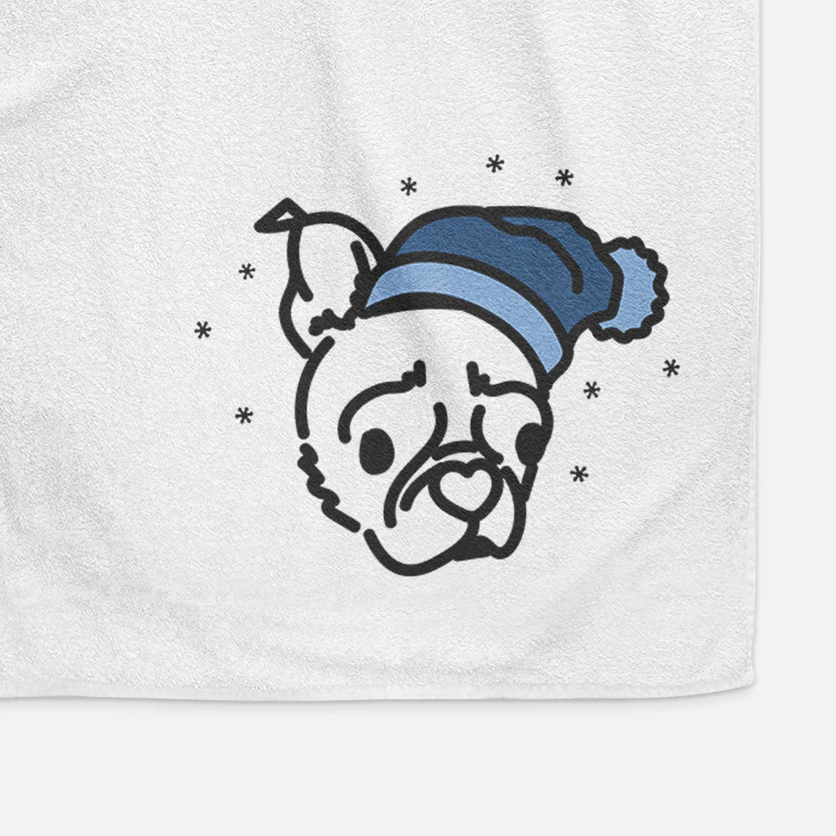 Frosty Pug Boston Terrier Mix - Bella - Decorative Hand Towel