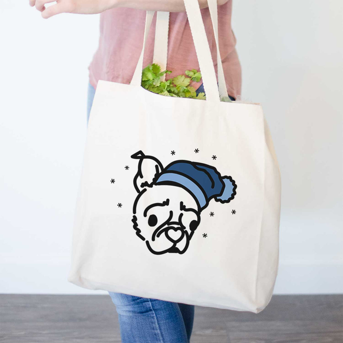 Frosty Pug Boston Terrier Mix - Bella - Tote Bag