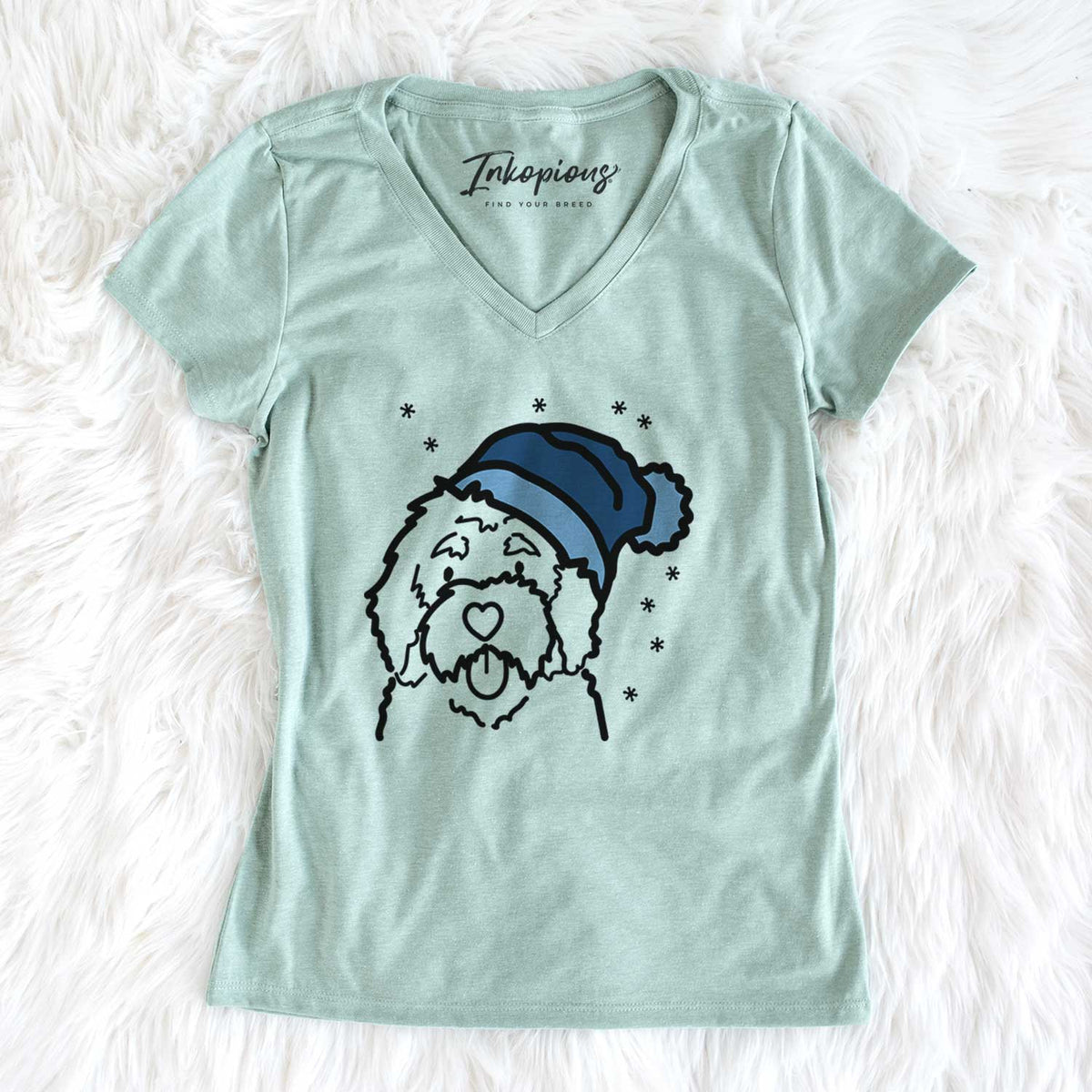 Frosty Bernedoodle - Women&#39;s V-neck Shirt