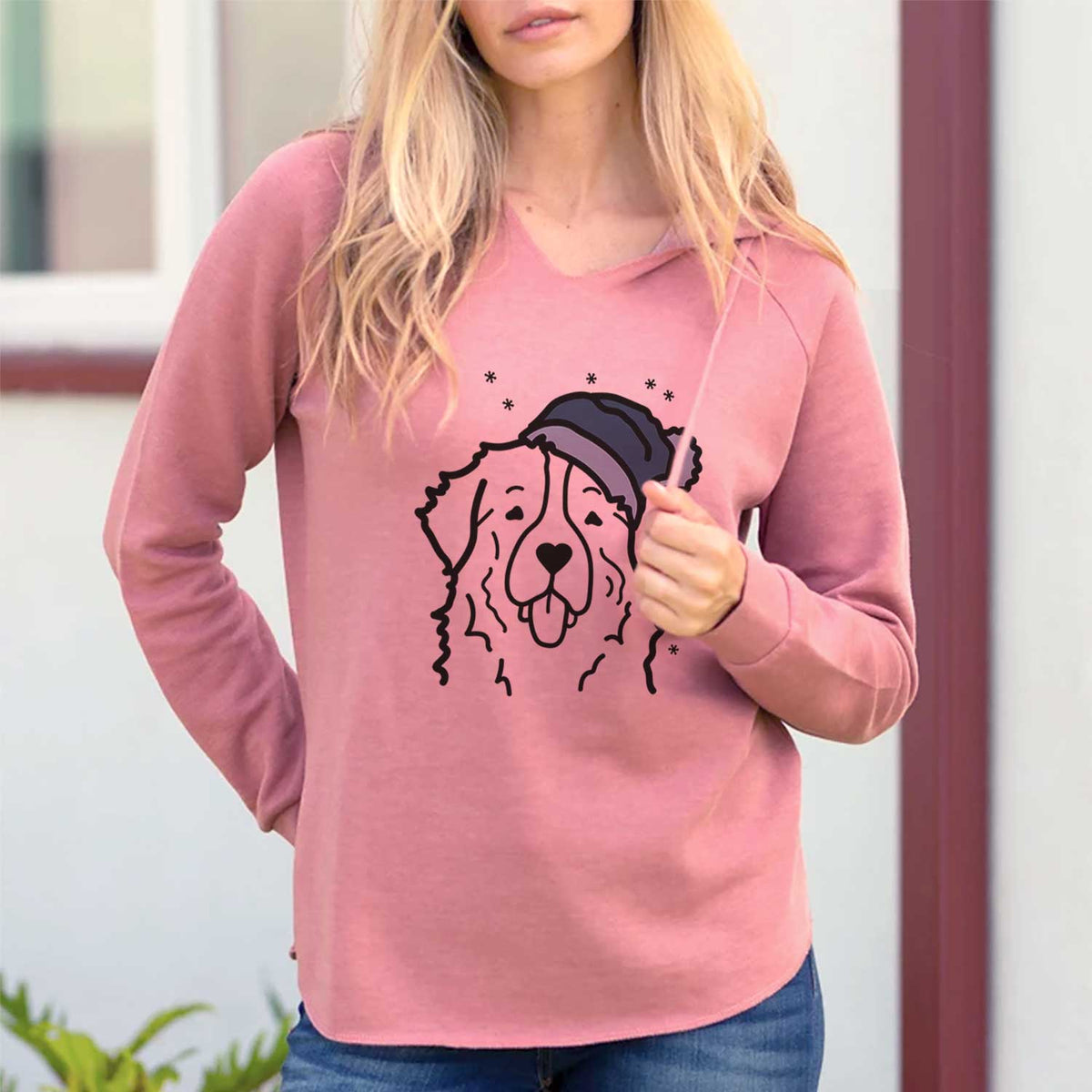 Frosty Bernese Mountain Dog - Cali Wave Hooded Sweatshirt