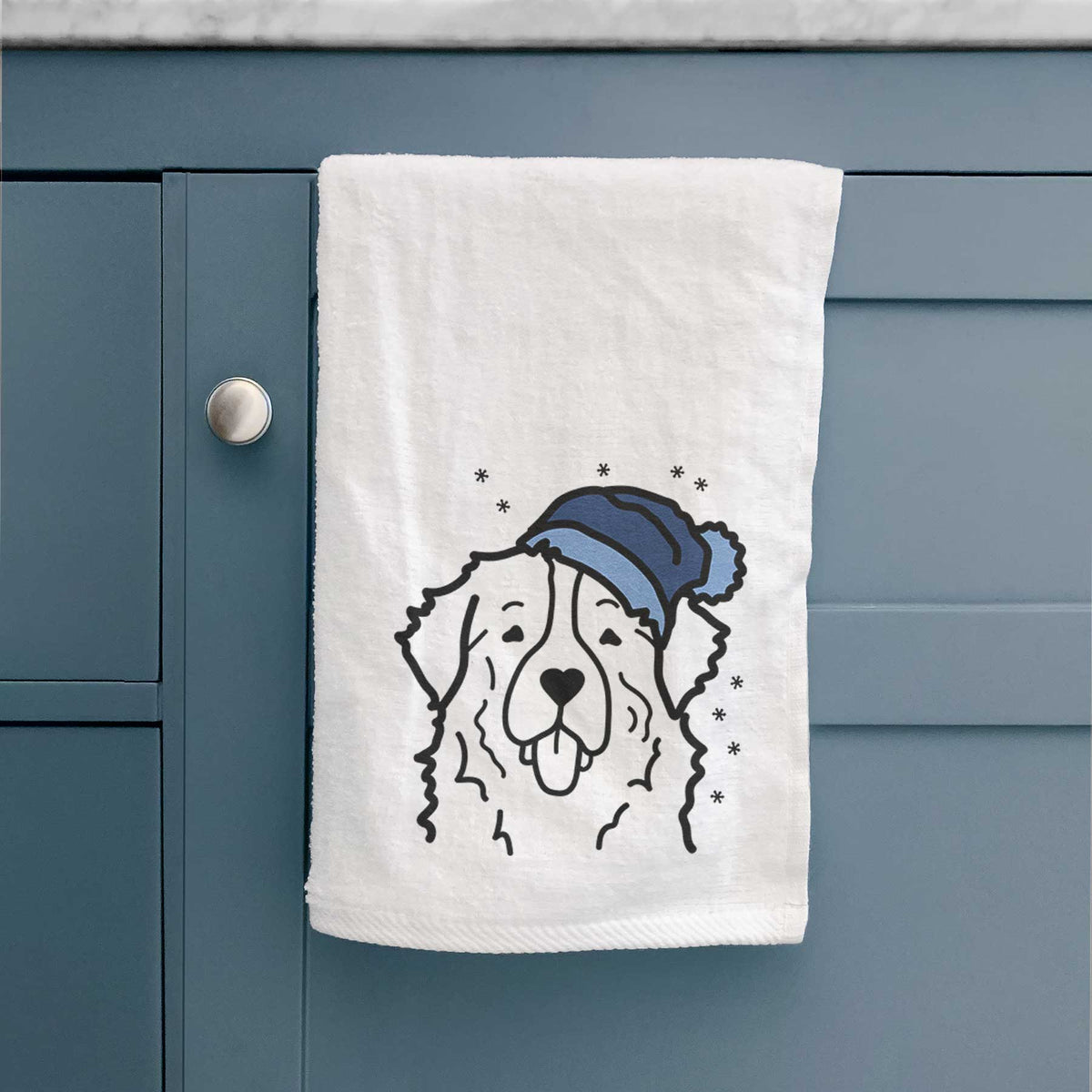 Frosty Bernese Mountain Dog - Decorative Hand Towel