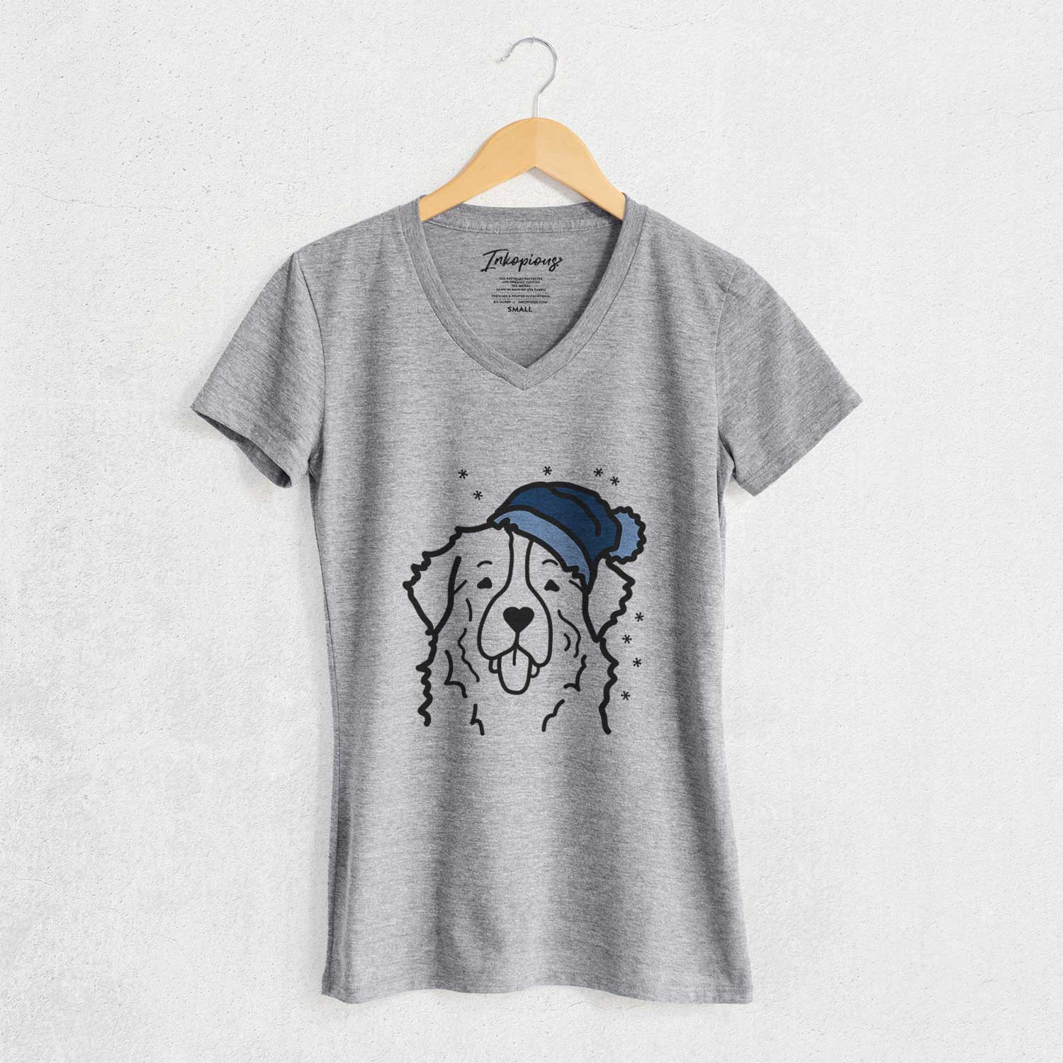 Frosty Bernese Mountain Dog - Women's V-neck Shirt