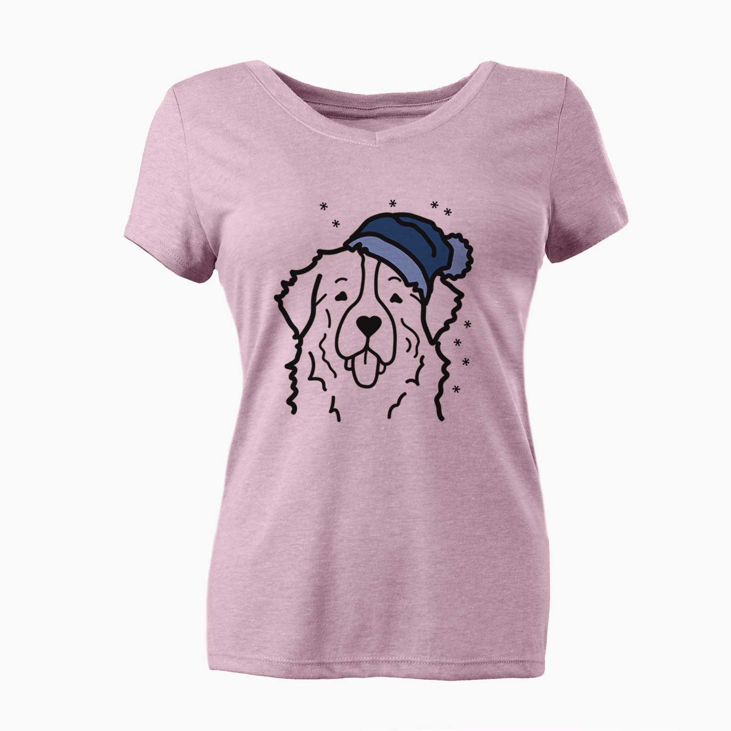 Frosty Bernese Mountain Dog - Women's V-neck Shirt