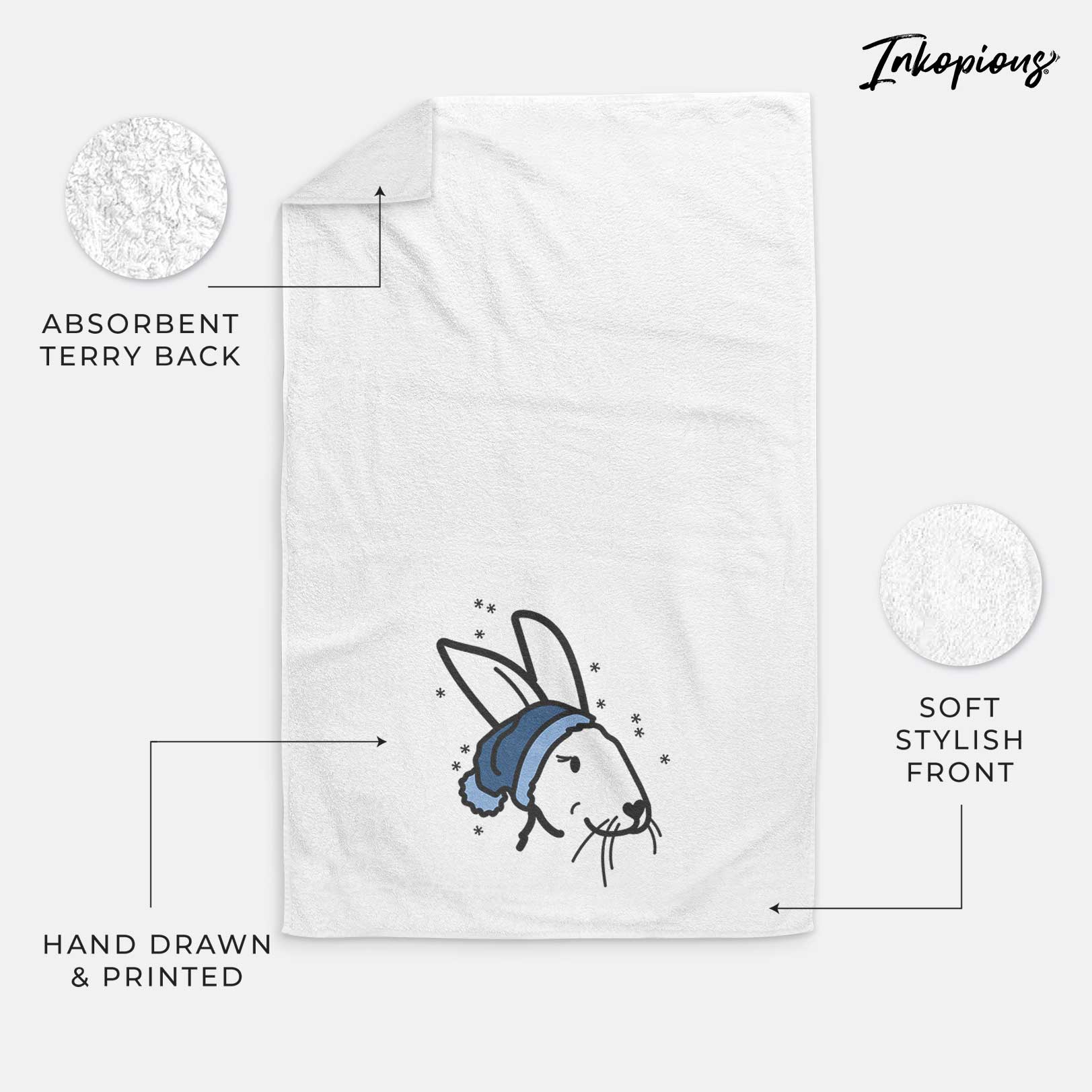 Frosty Rex Rabbit - Betsy - Decorative Hand Towel