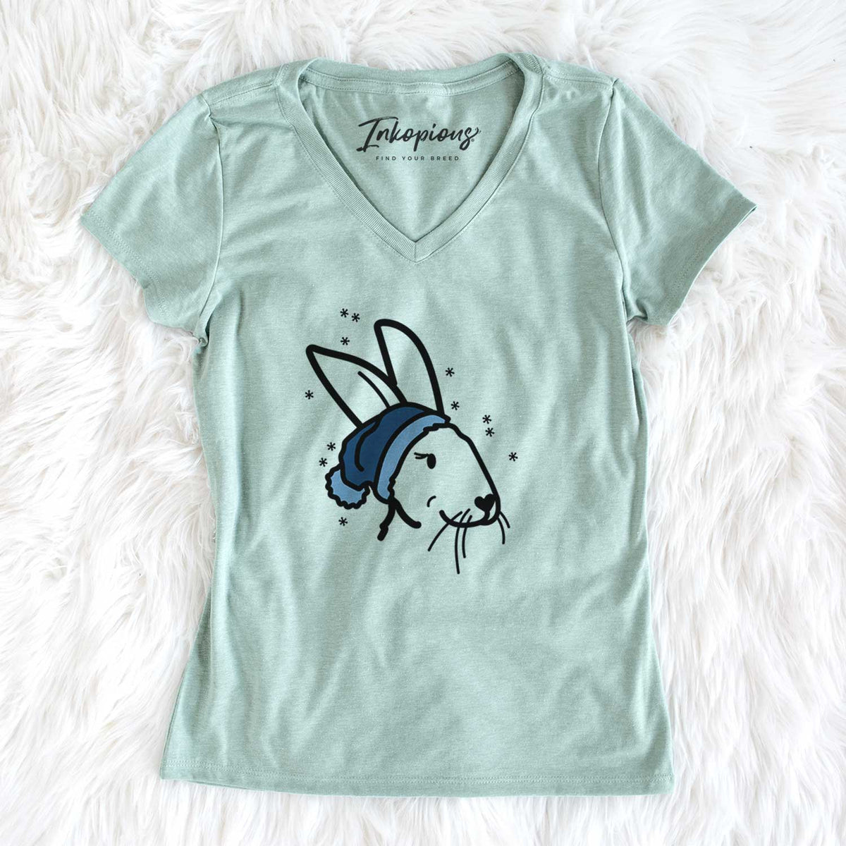 Frosty Rex Rabbit - Betsy - Women&#39;s V-neck Shirt