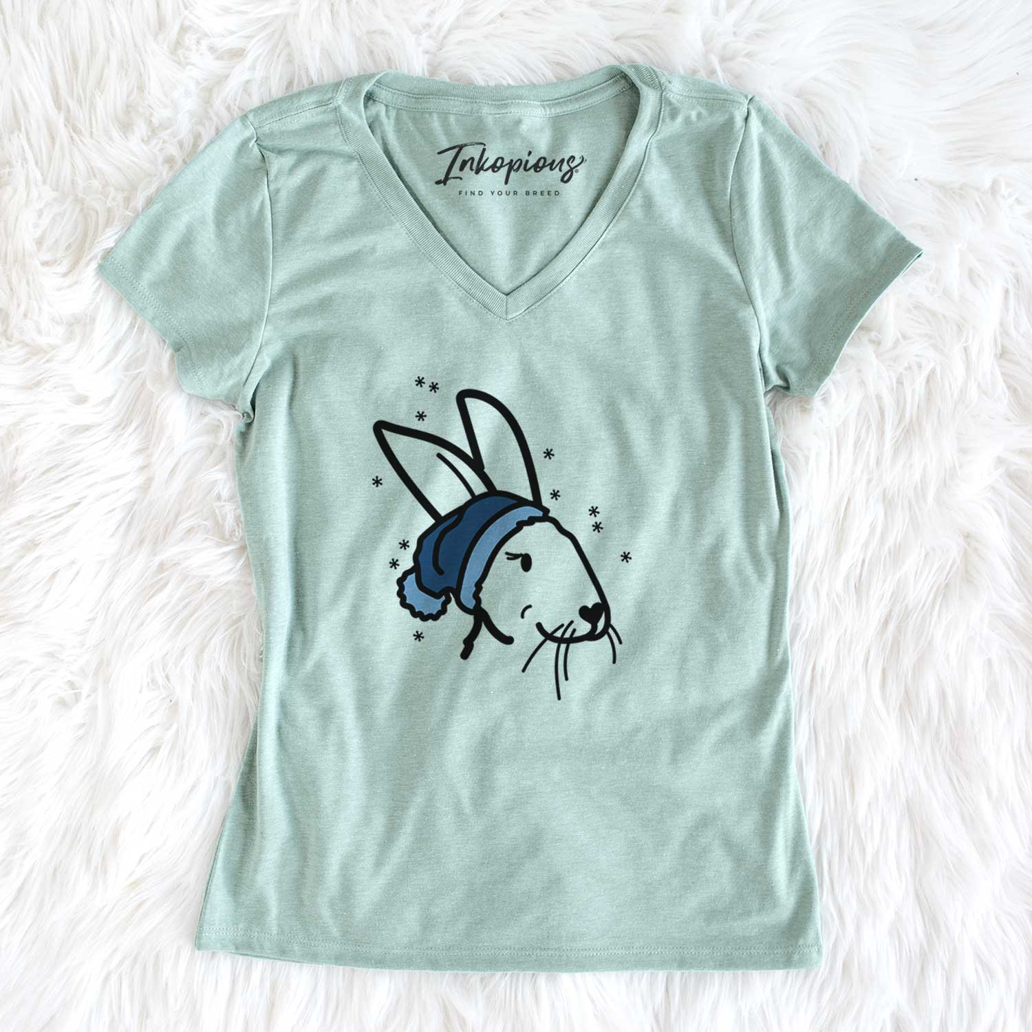 Frosty Rex Rabbit - Betsy - Women's V-neck Shirt