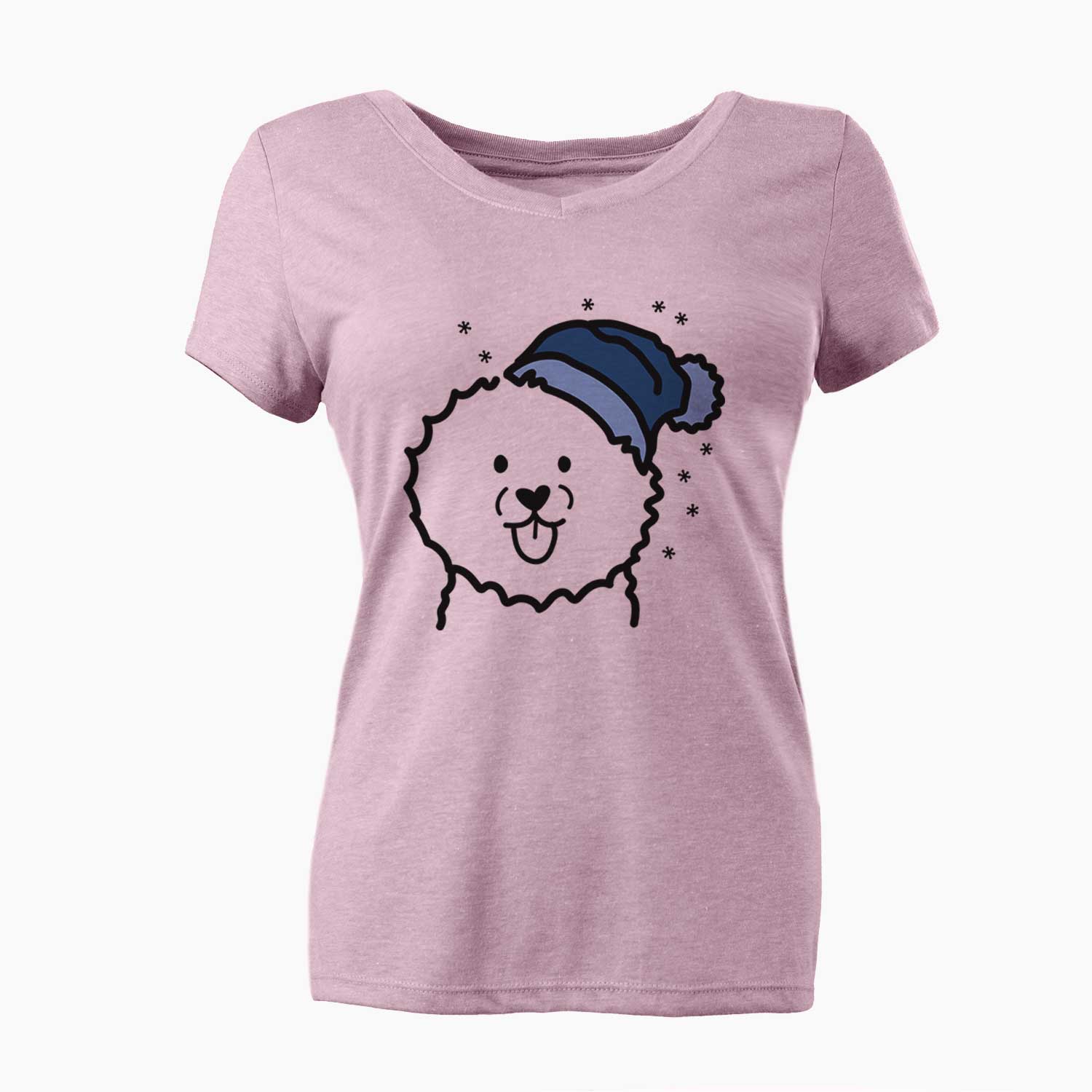 Frosty Bichon Frise - Women's V-neck Shirt