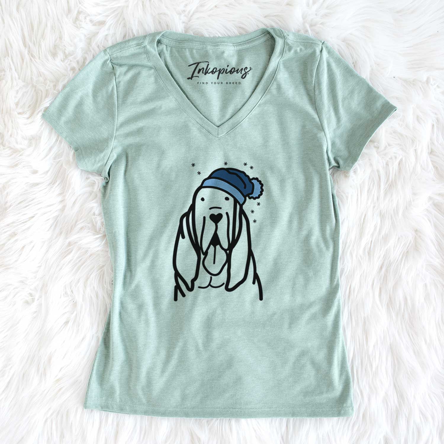 Frosty Bloodhound - Women's V-neck Shirt