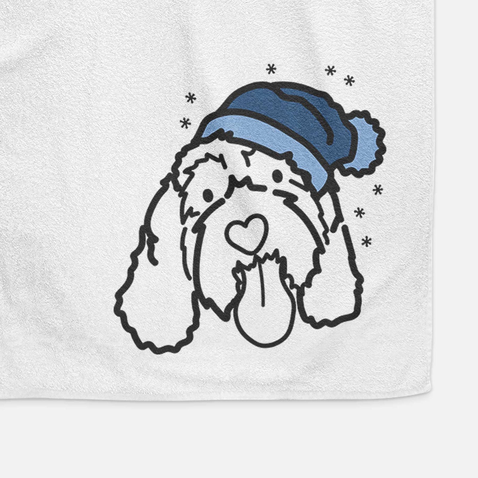 Frosty Portguese Water Dog - Bo - Decorative Hand Towel