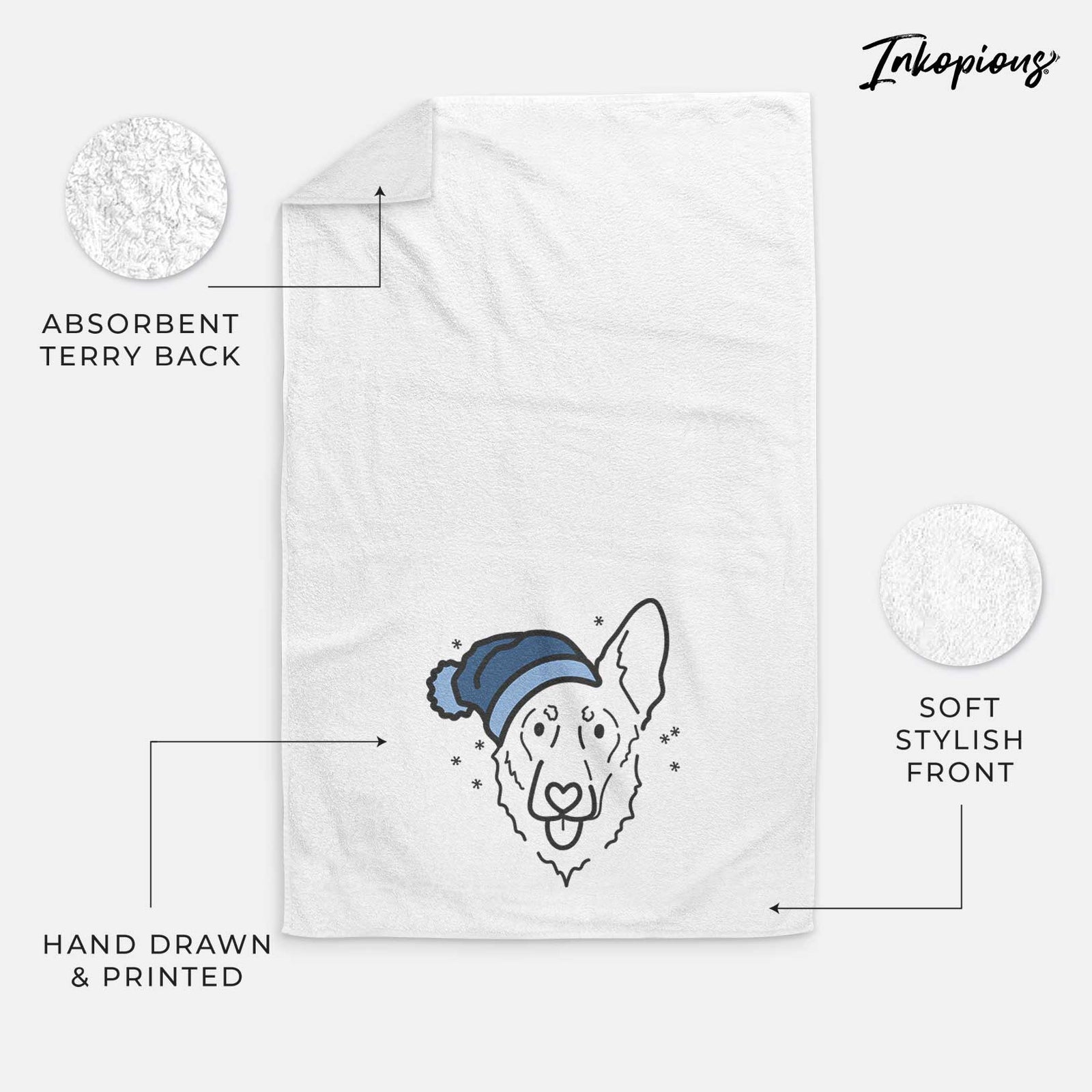 Frosty Shepherd Mix - Bodhi - Decorative Hand Towel