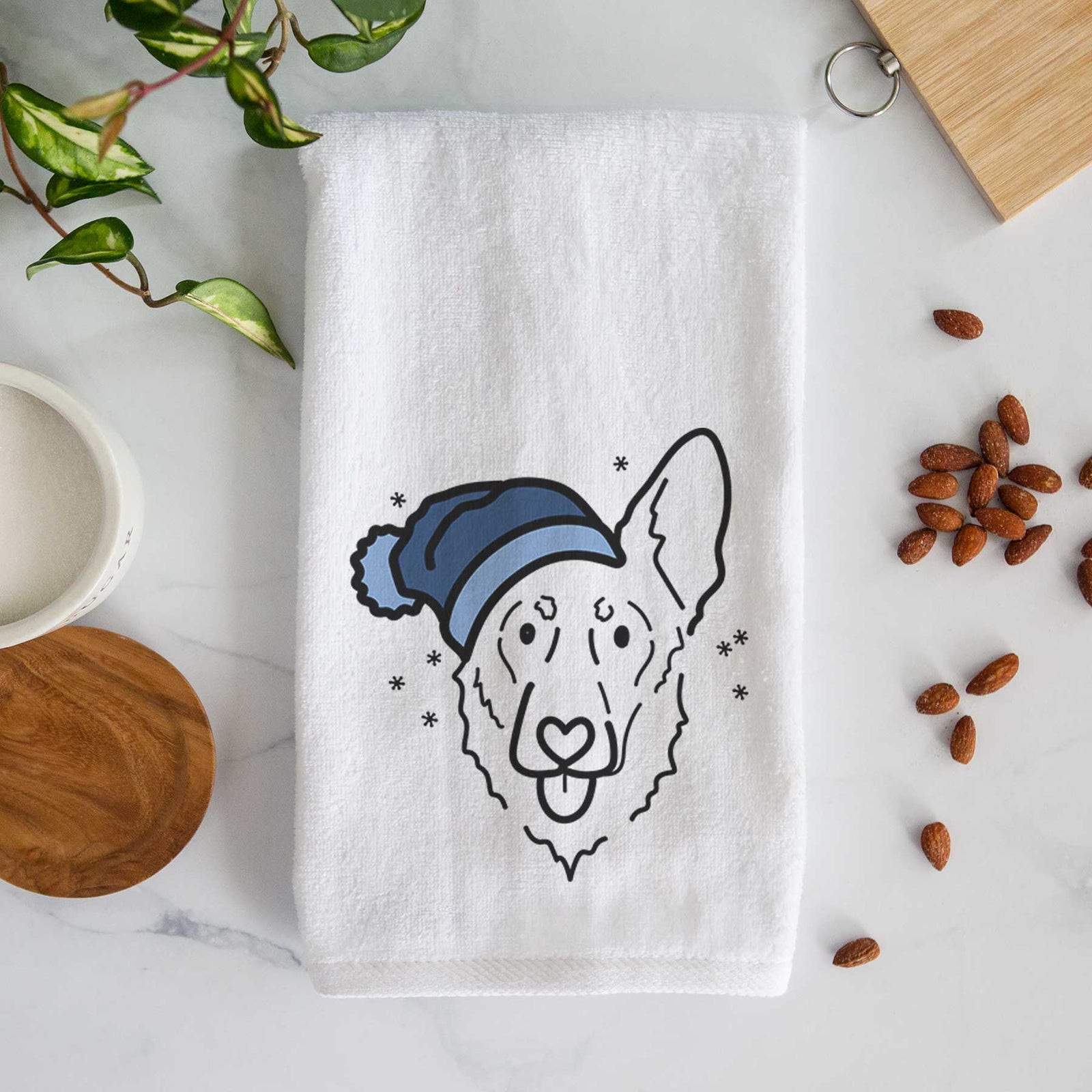 Frosty Shepherd Mix - Bodhi - Decorative Hand Towel