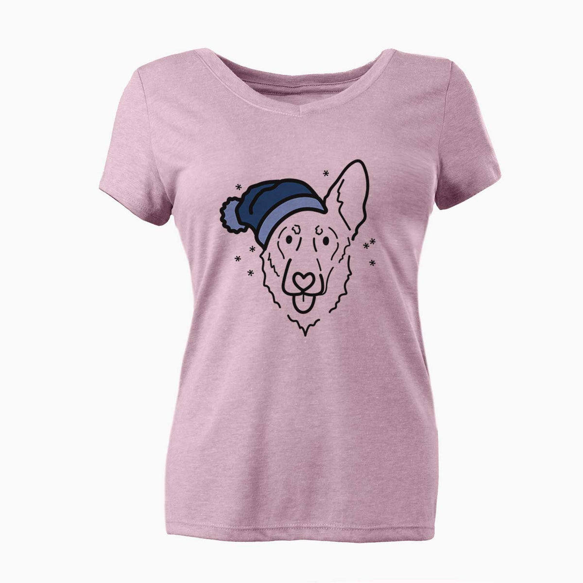 Frosty Shepherd Mix - Bodhi - Women's V-neck Shirt