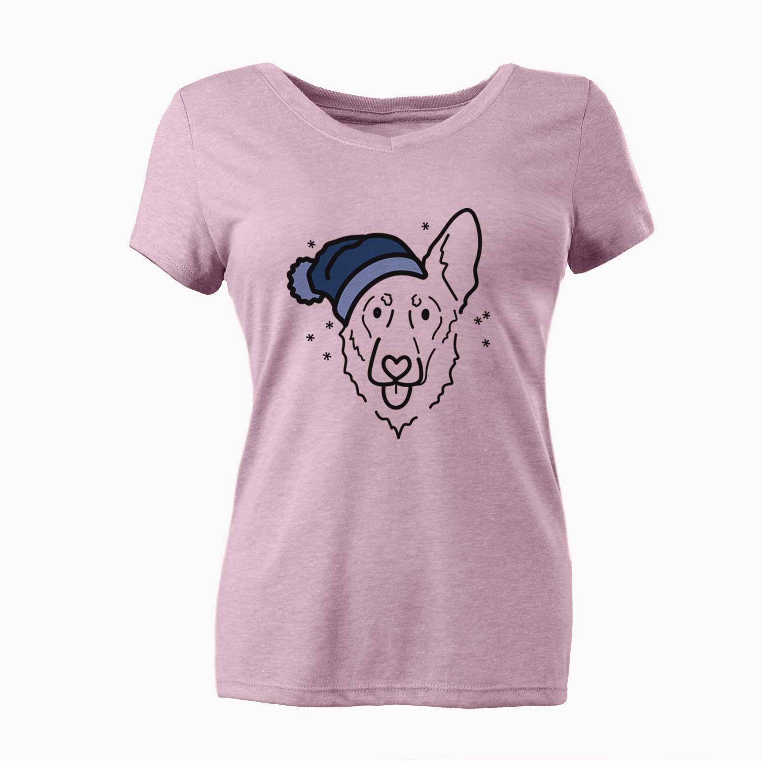 Frosty Shepherd Mix - Bodhi - Women's V-neck Shirt