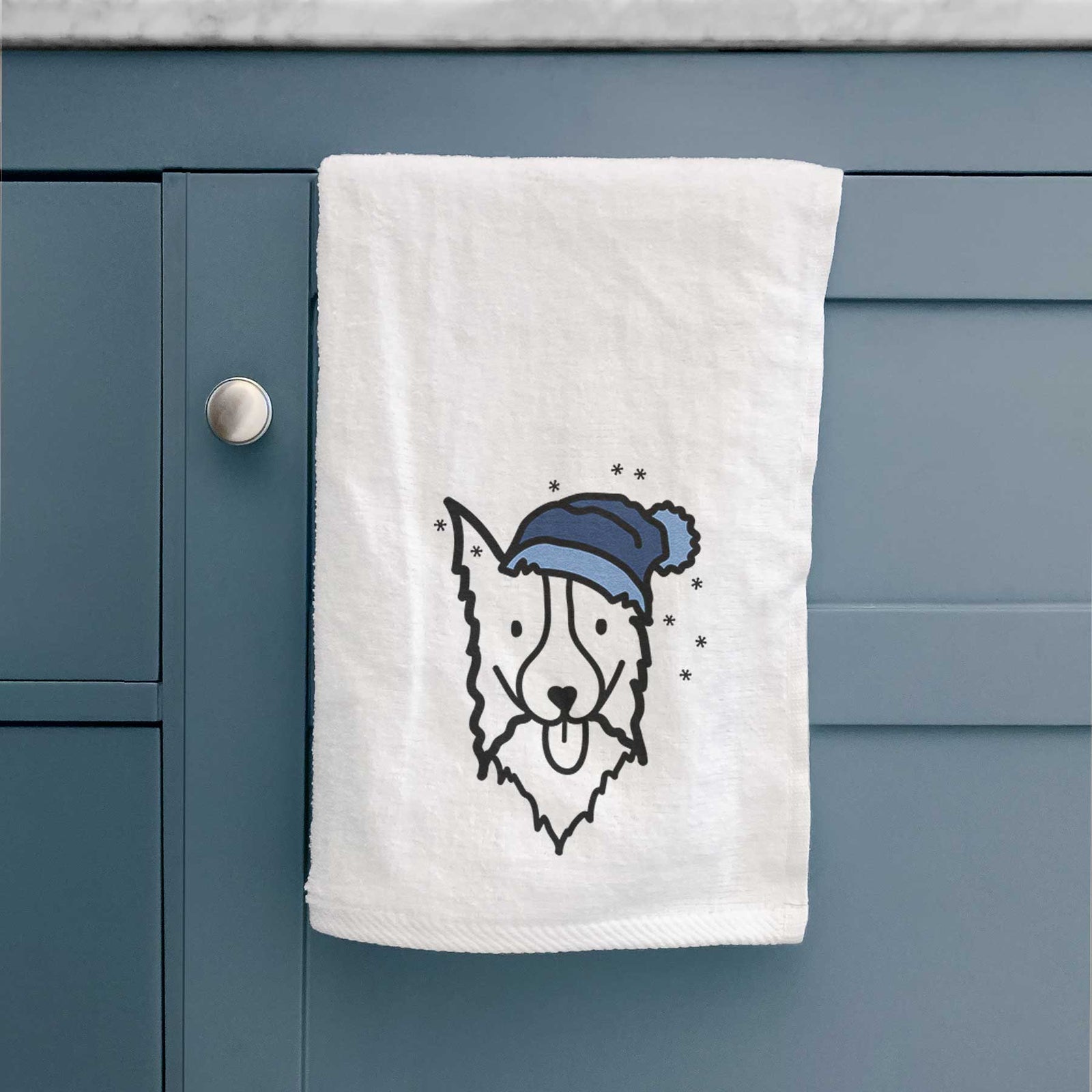 Frosty Border Collie - Decorative Hand Towel