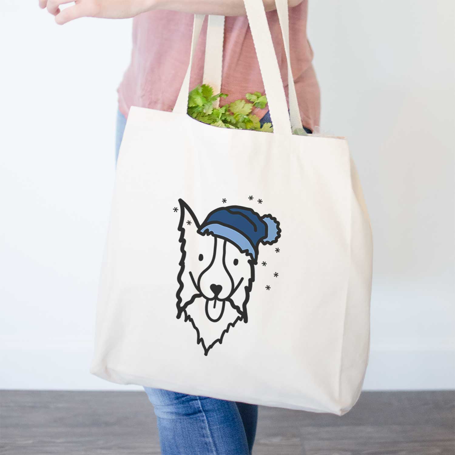 Frosty Border Collie - Tote Bag