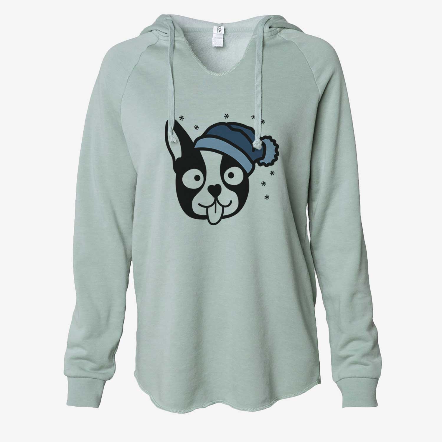 Frosty Boston Terrier - Cali Wave Hooded Sweatshirt