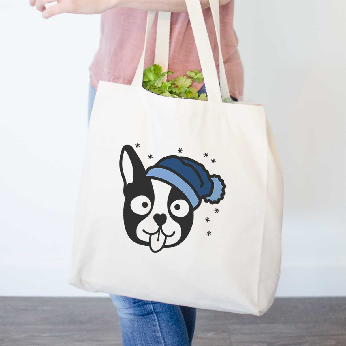 Frosty Boston Terrier - Tote Bag