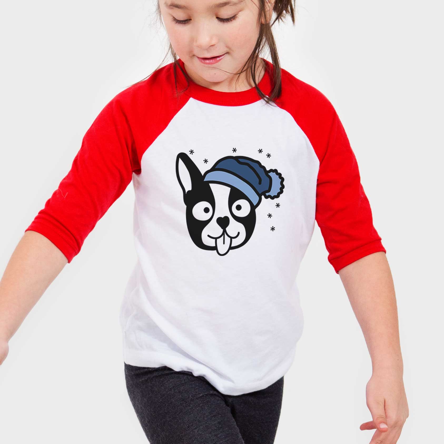 Frosty Boston Terrier - Youth 3/4 Long Sleeve