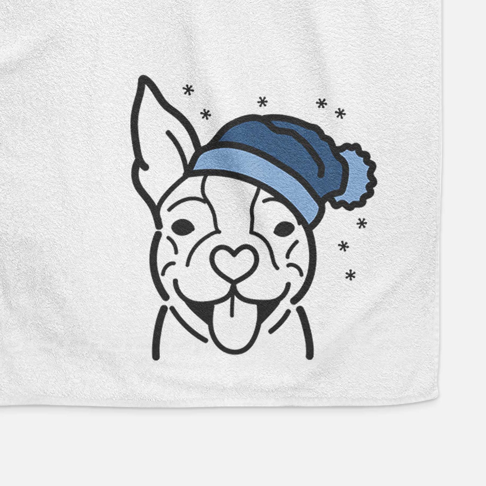 Frosty Happy Boston Terrier - Decorative Hand Towel