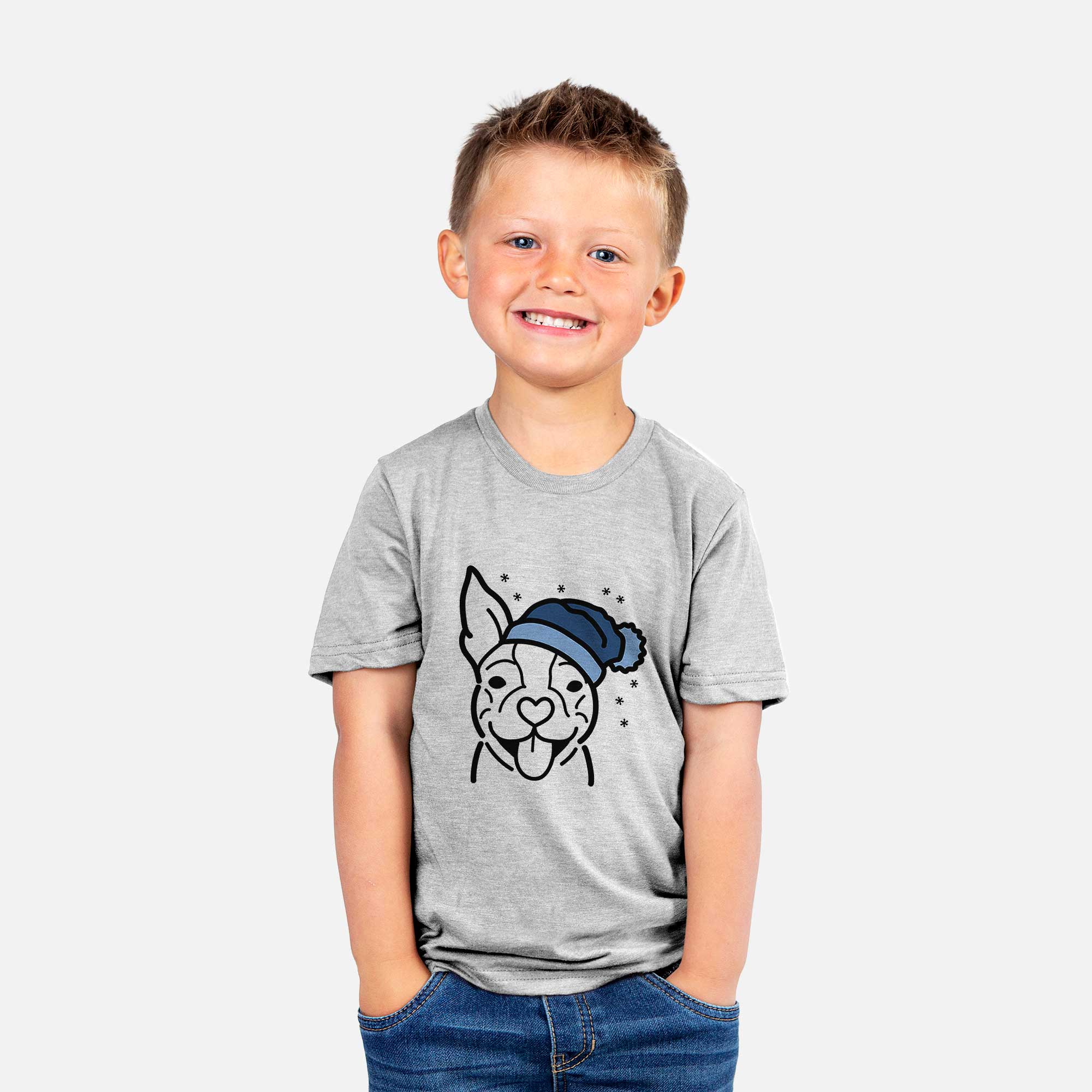 Frosty Happy Boston Terrier - Kids/Youth/Toddler Shirt