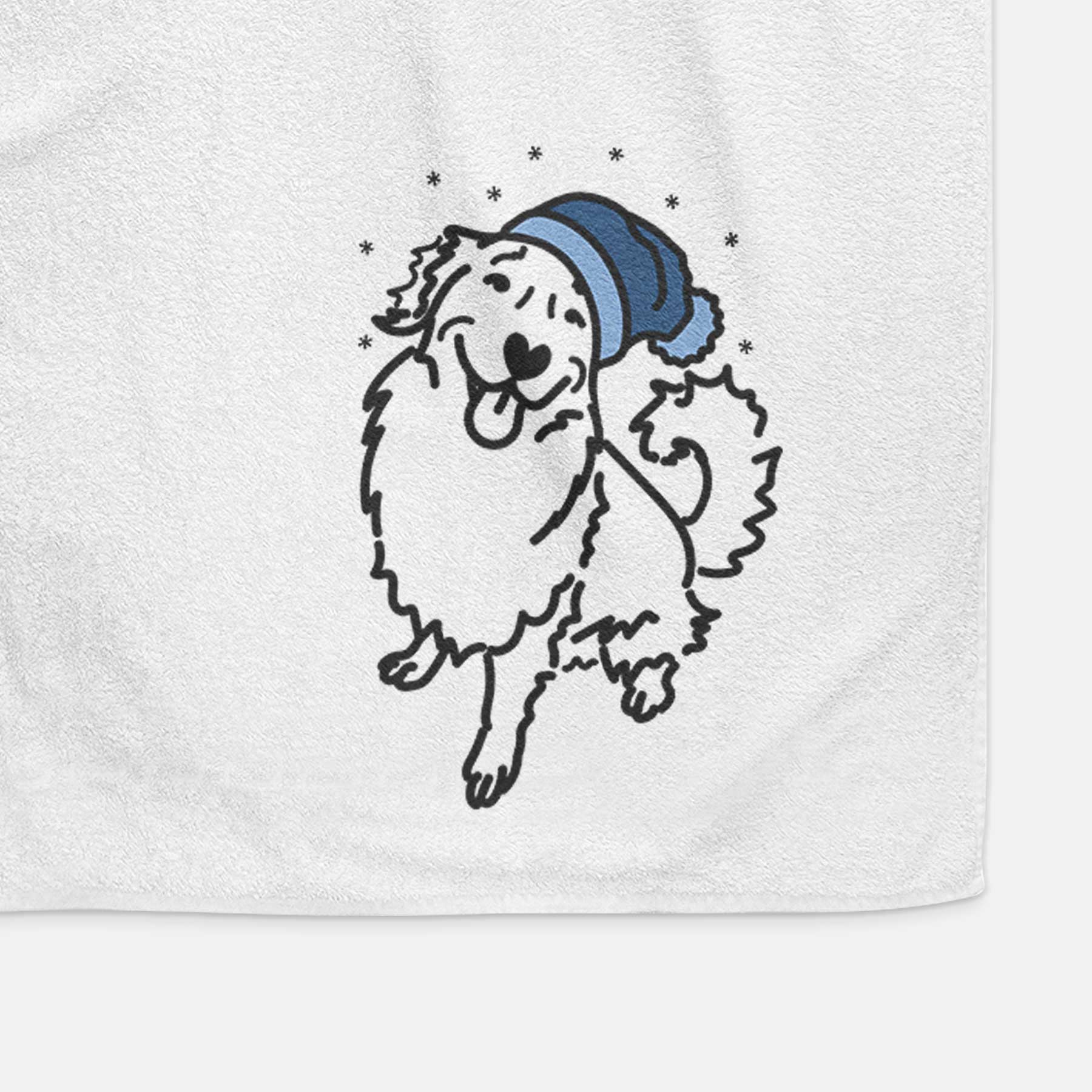 Frosty Golden Retriever - Brinkley - Decorative Hand Towel