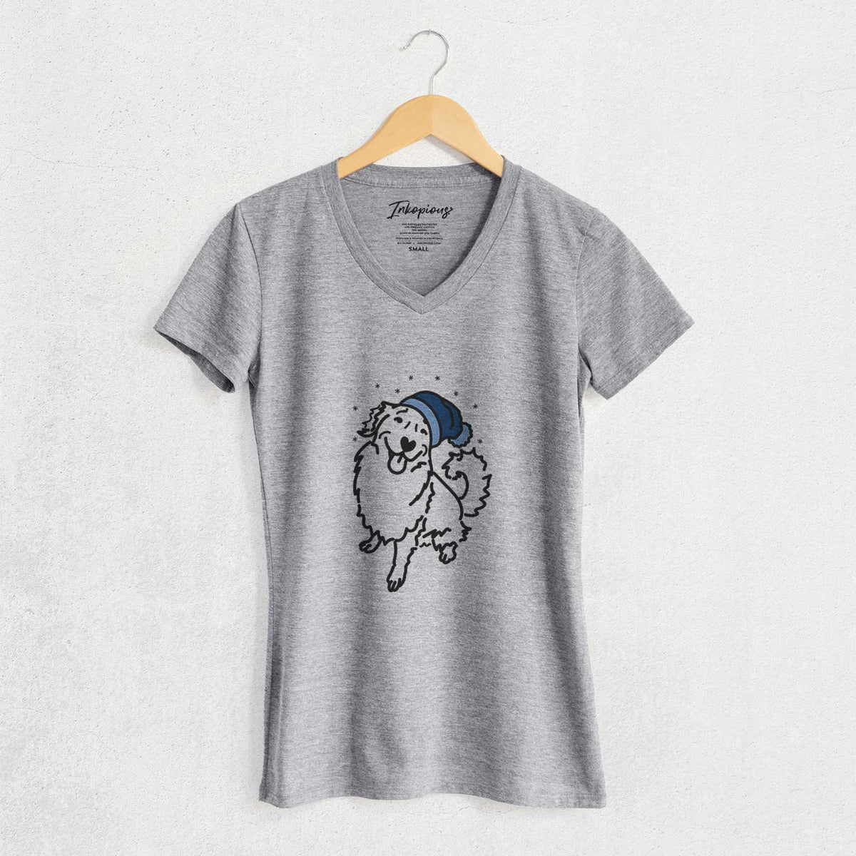 Frosty Golden Retriever - Brinkley - Women's V-neck Shirt