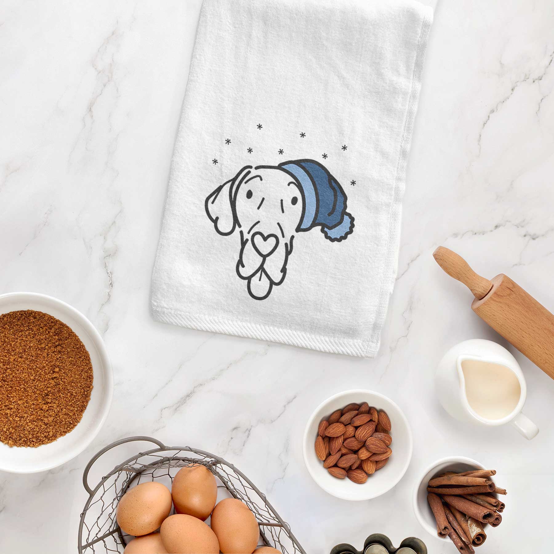 Frosty Great Dane - Bruce - Decorative Hand Towel