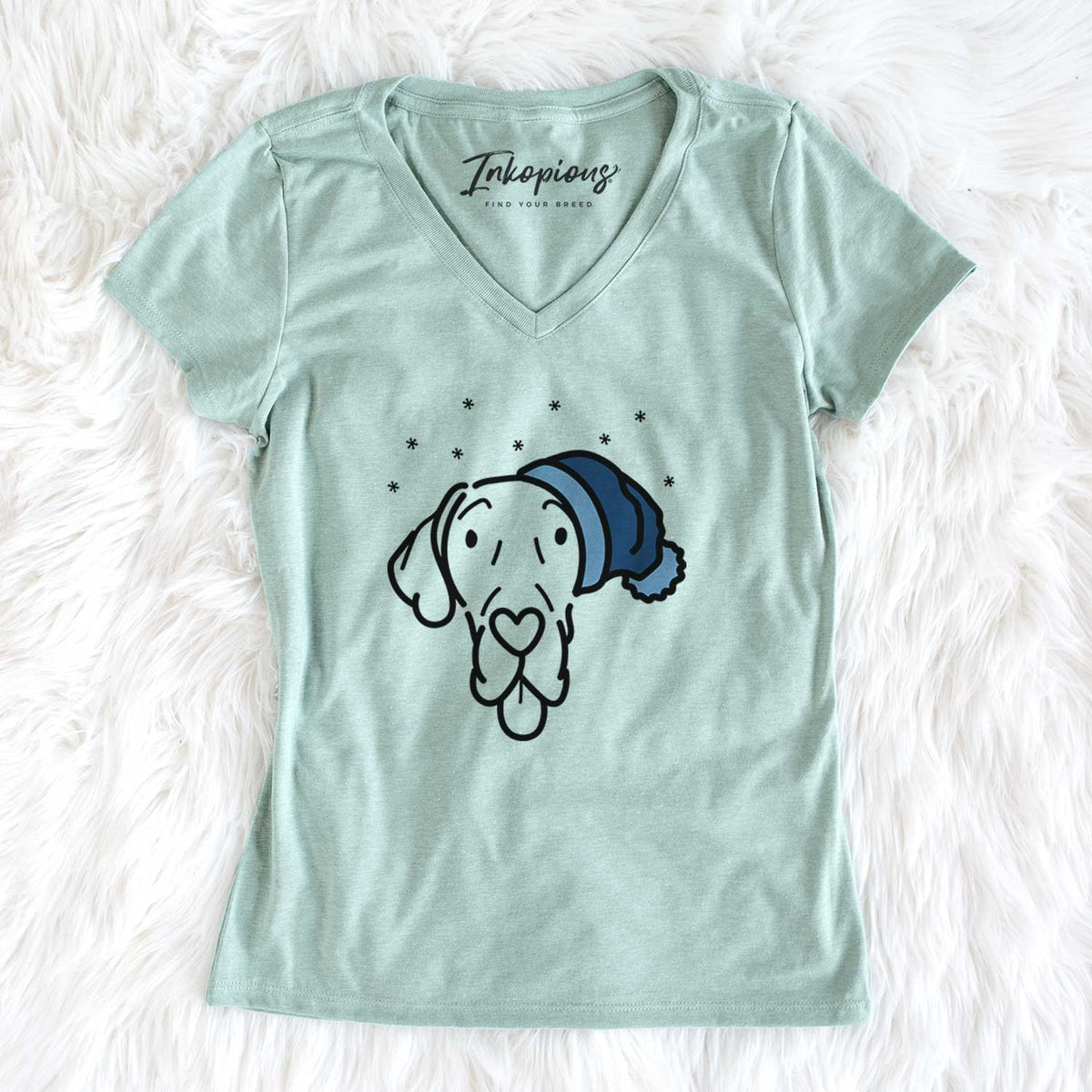 Frosty Great Dane - Bruce - Women&#39;s V-neck Shirt