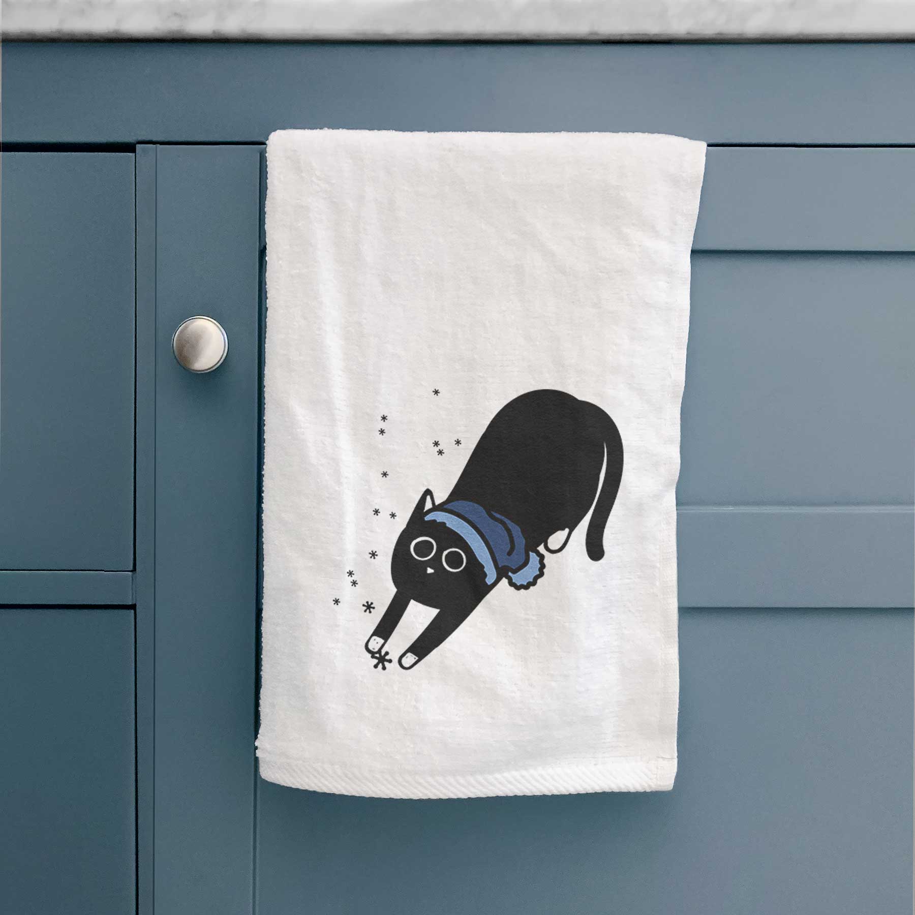 Frosty Black Cat - Bug - Decorative Hand Towel