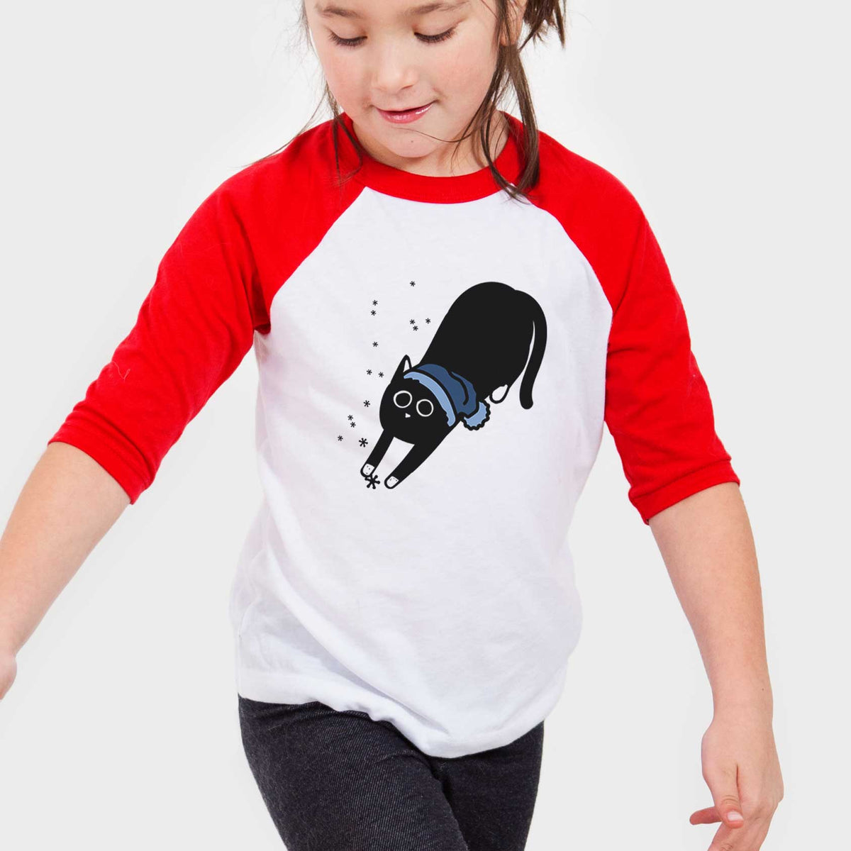 Frosty Black Cat - Bug - Youth 3/4 Long Sleeve