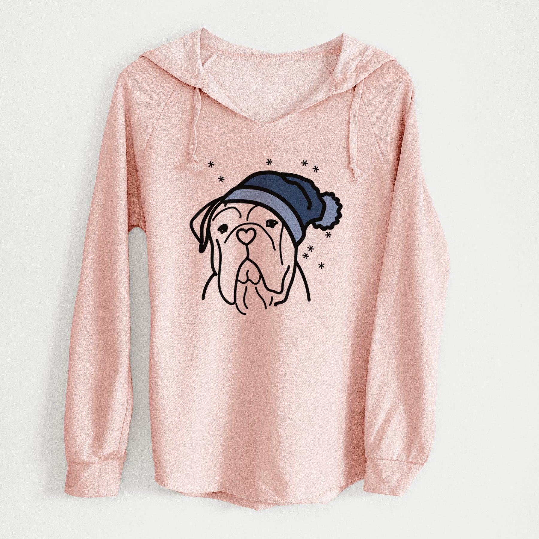 Frosty Bull Mastiff - Vivian - Cali Wave Hooded Sweatshirt
