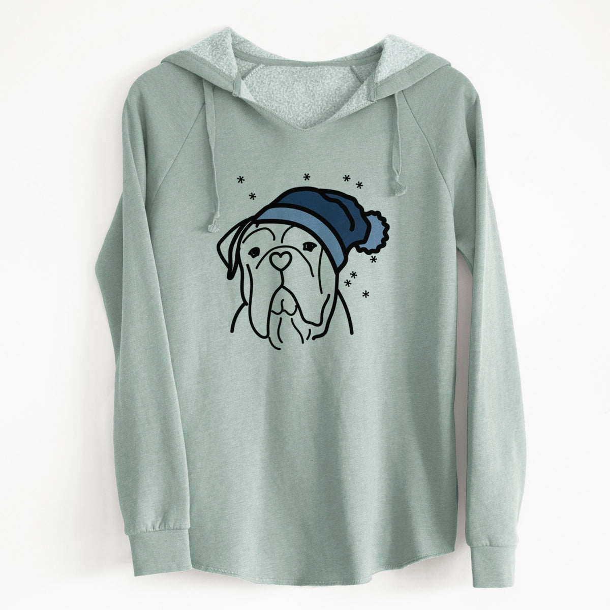 Frosty Bull Mastiff - Vivian - Cali Wave Hooded Sweatshirt
