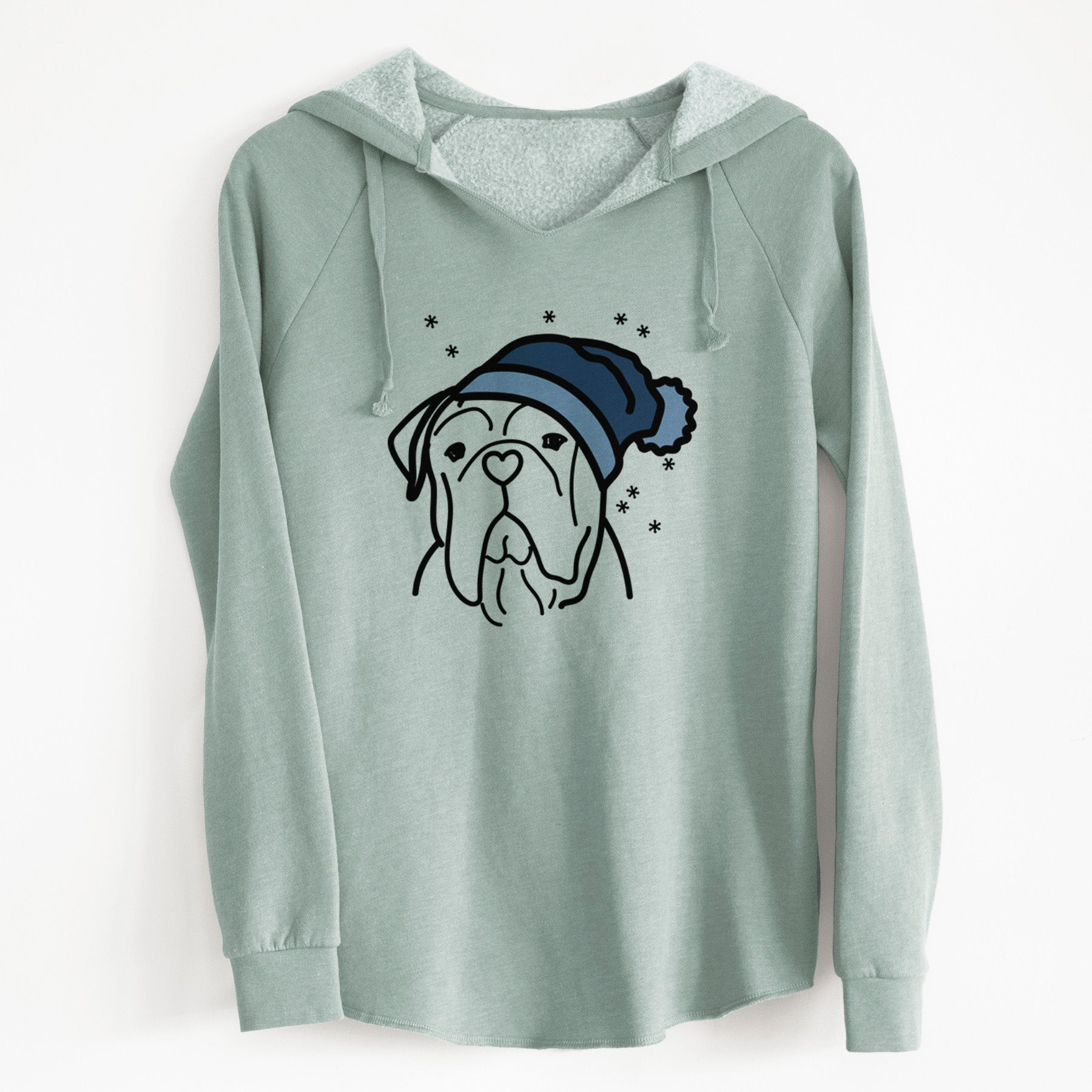 Frosty Bull Mastiff - Vivian - Cali Wave Hooded Sweatshirt